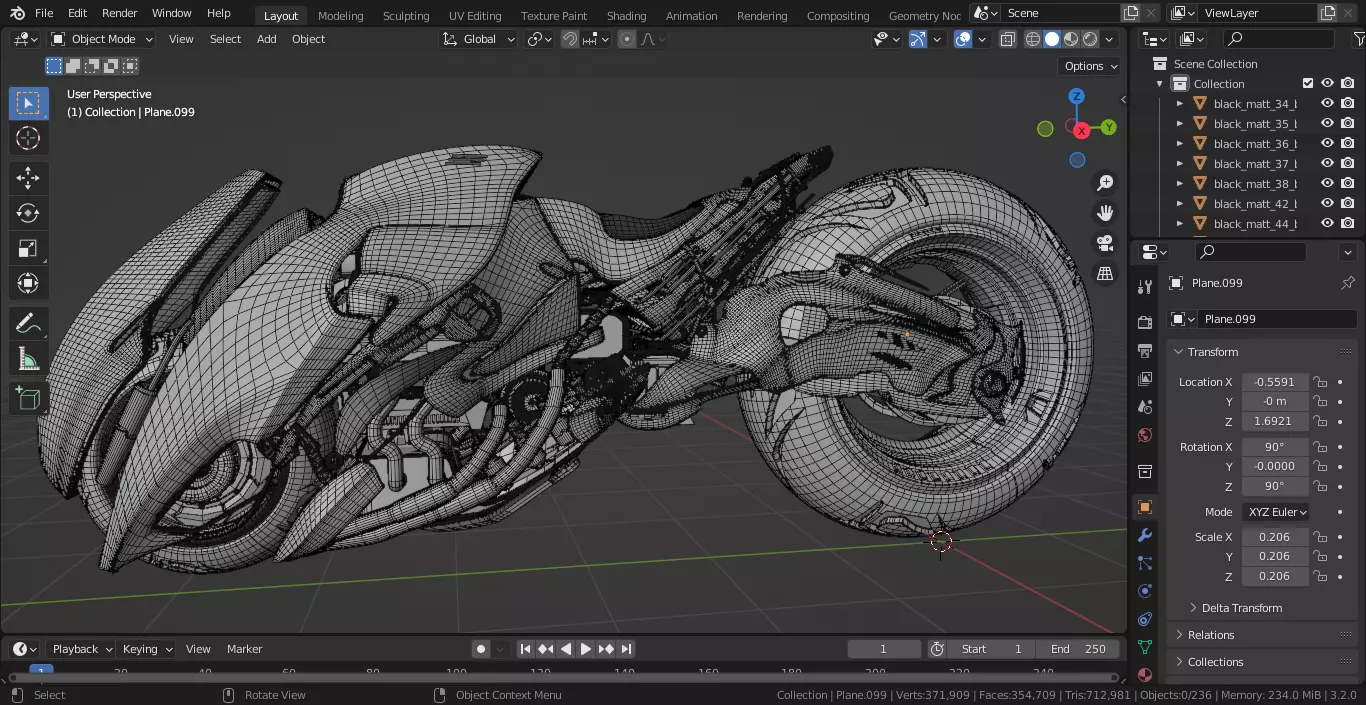 SCI-FI POWERBIKE Low-poly 3D model_2