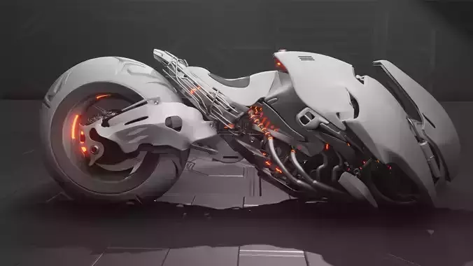 SCI-FI POWERBIKE Low-poly 3D model SCI-FI POWERBIKE Low-poly 3D model