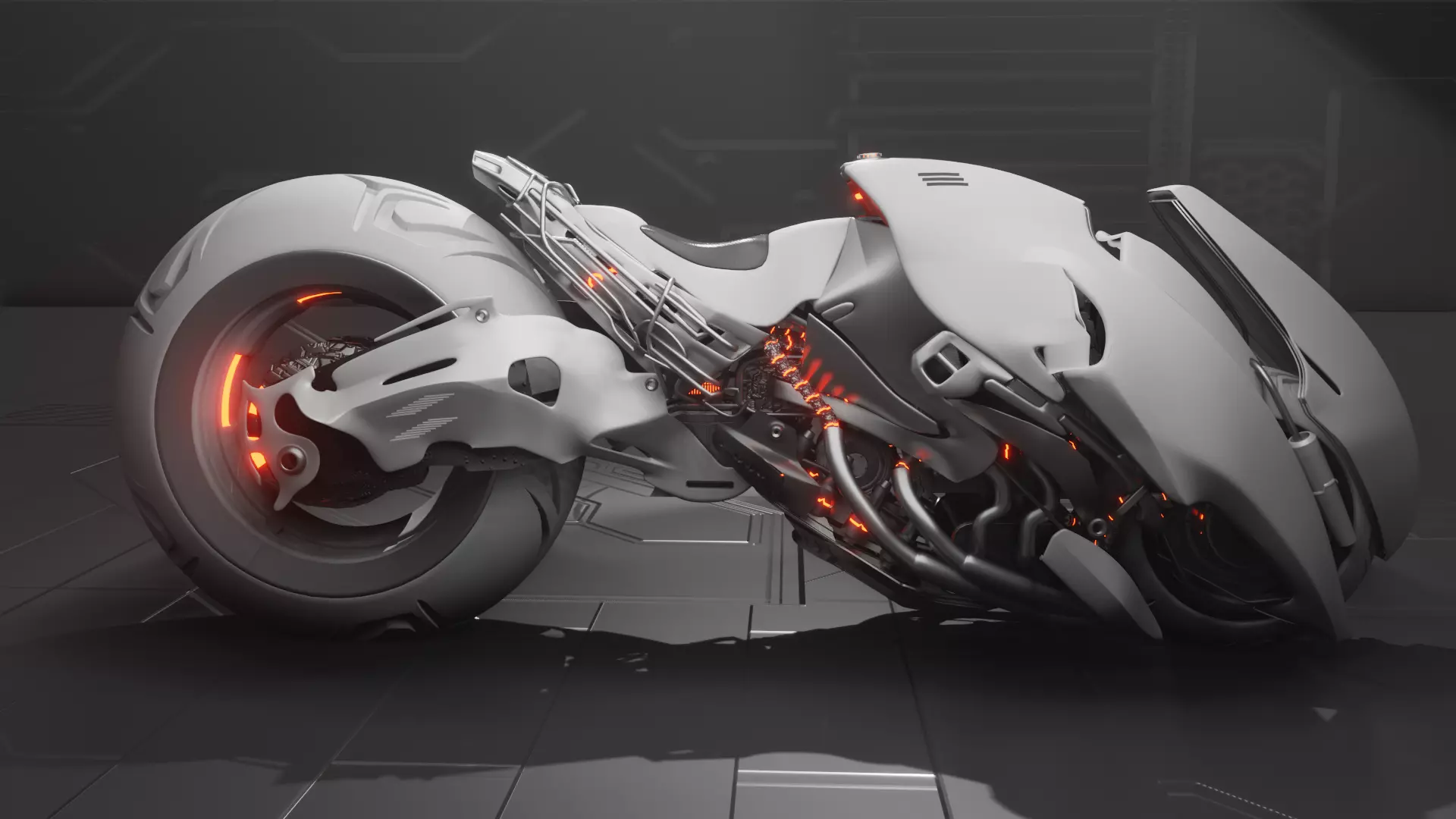 SCI-FI POWERBIKE Low-poly 3D model_0