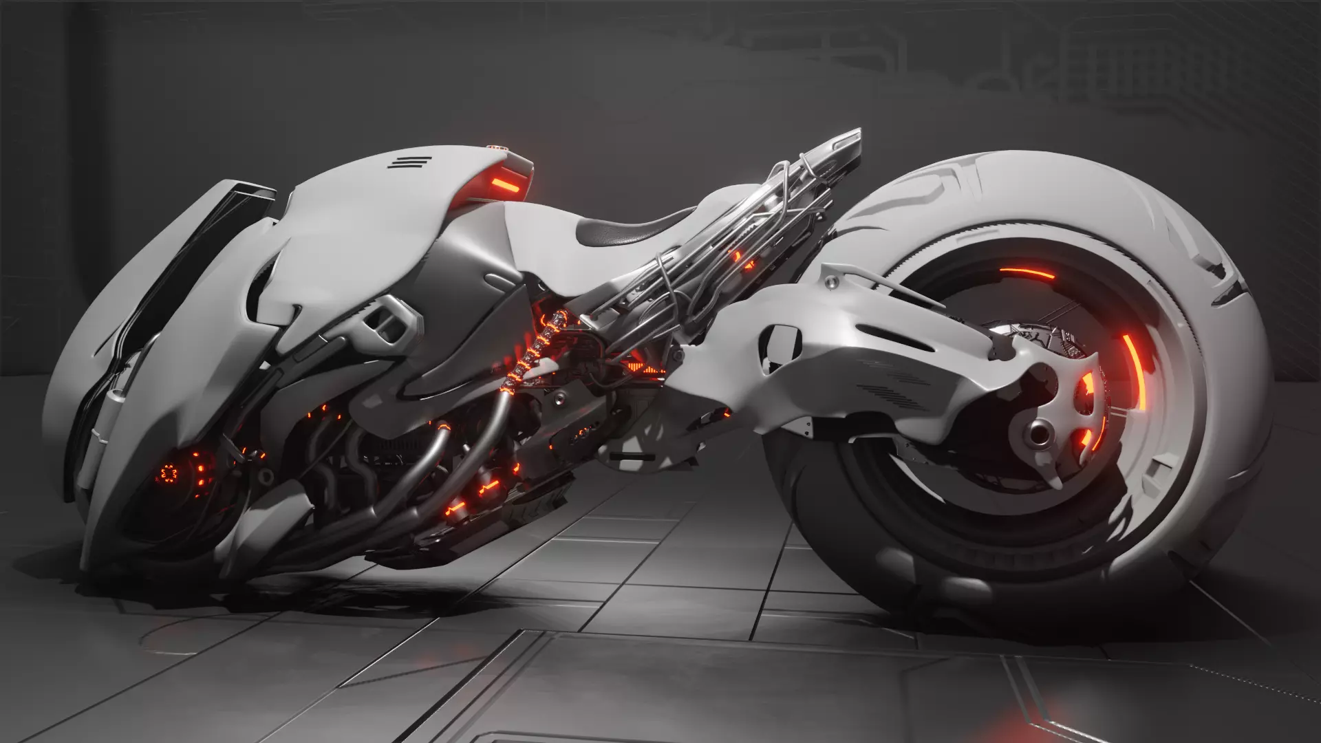 SCI-FI POWERBIKE Low-poly 3D model_1