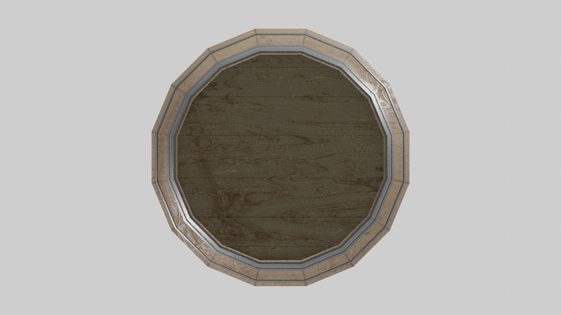 Light Toasted Lowpoly Hogshell Barrel Low-poly 3D model_5