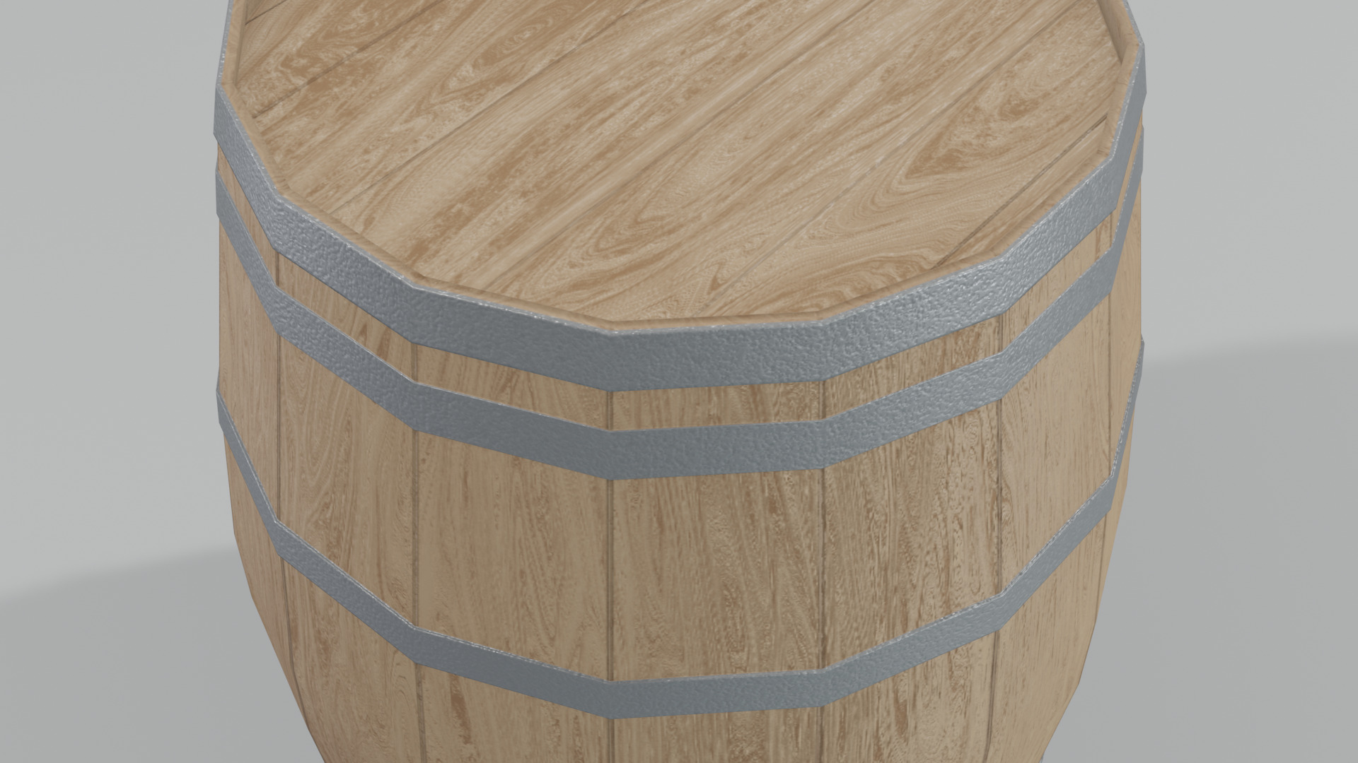 Light Toasted Lowpoly Hogshell Barrel Low-poly 3D model_4