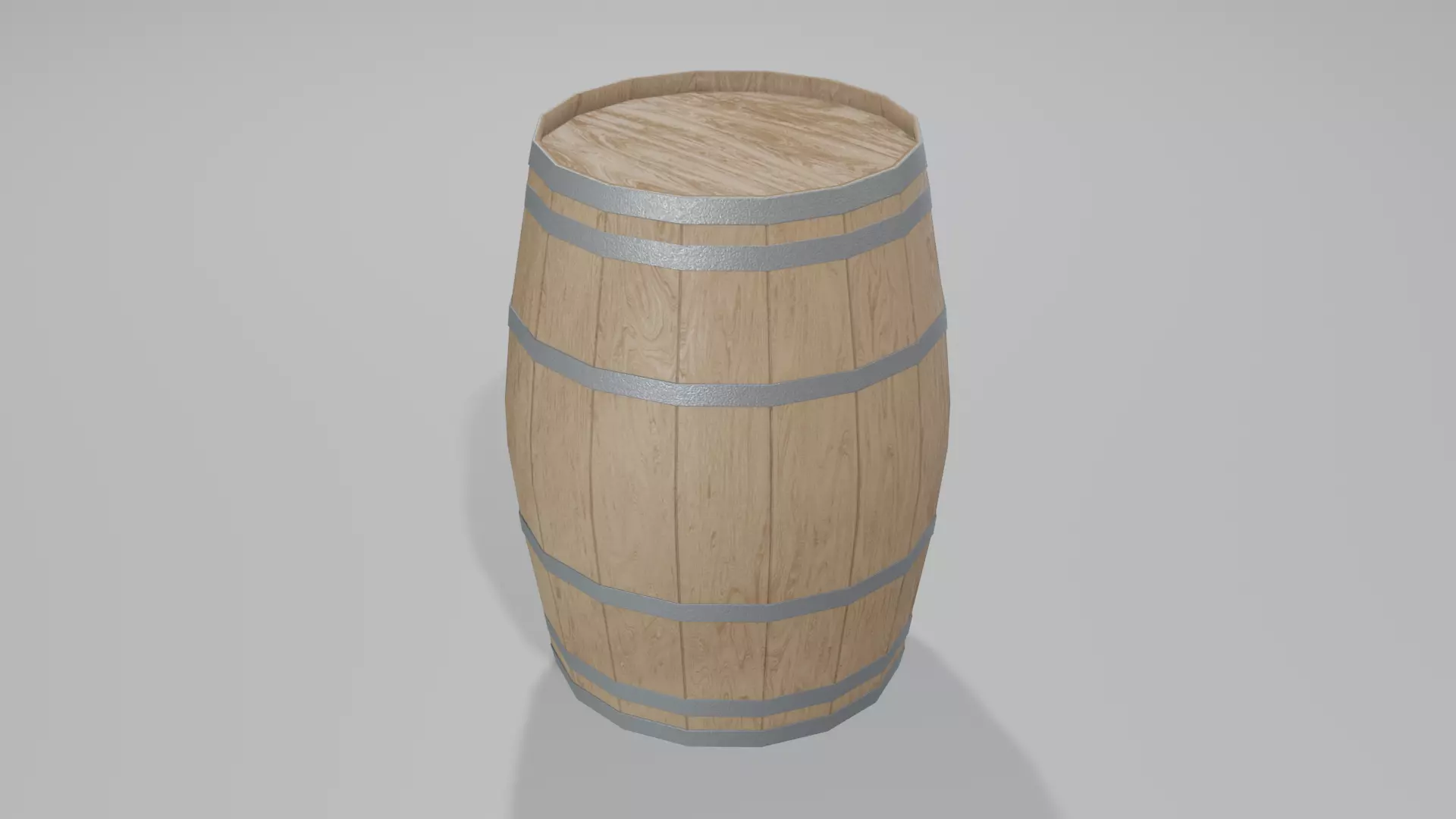 Light Toasted Lowpoly Hogshell Barrel Low-poly 3D model_0