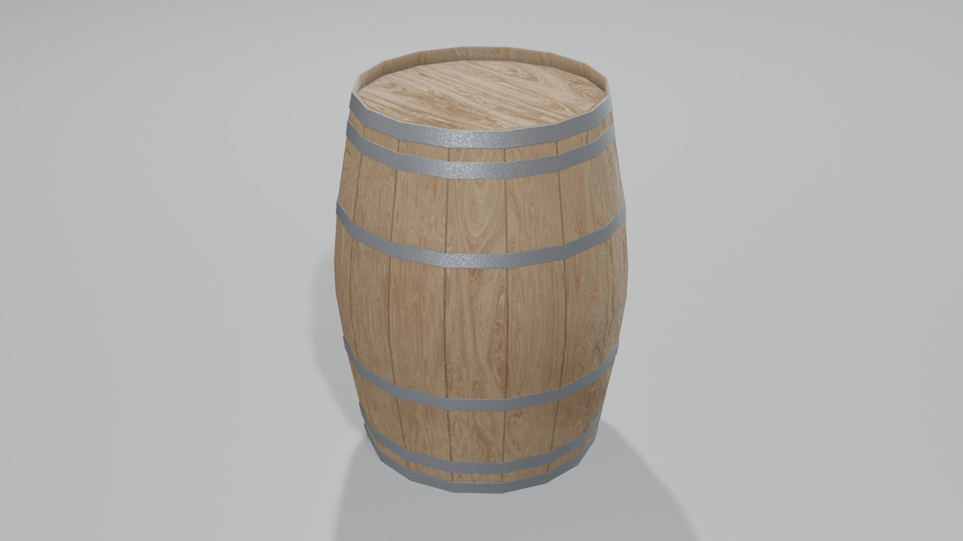 Light Toasted Lowpoly Hogshell Barrel Low-poly 3D model_1