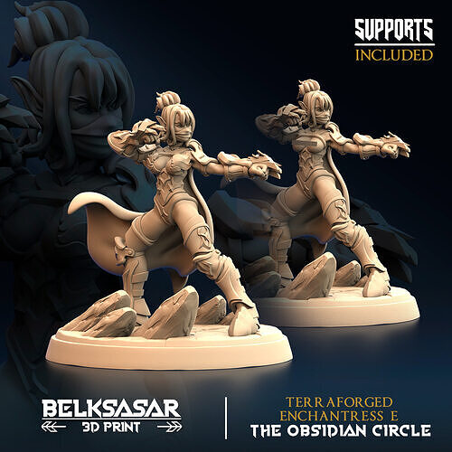 Terraforged Enchantress E Nude and Normal 3D print model
