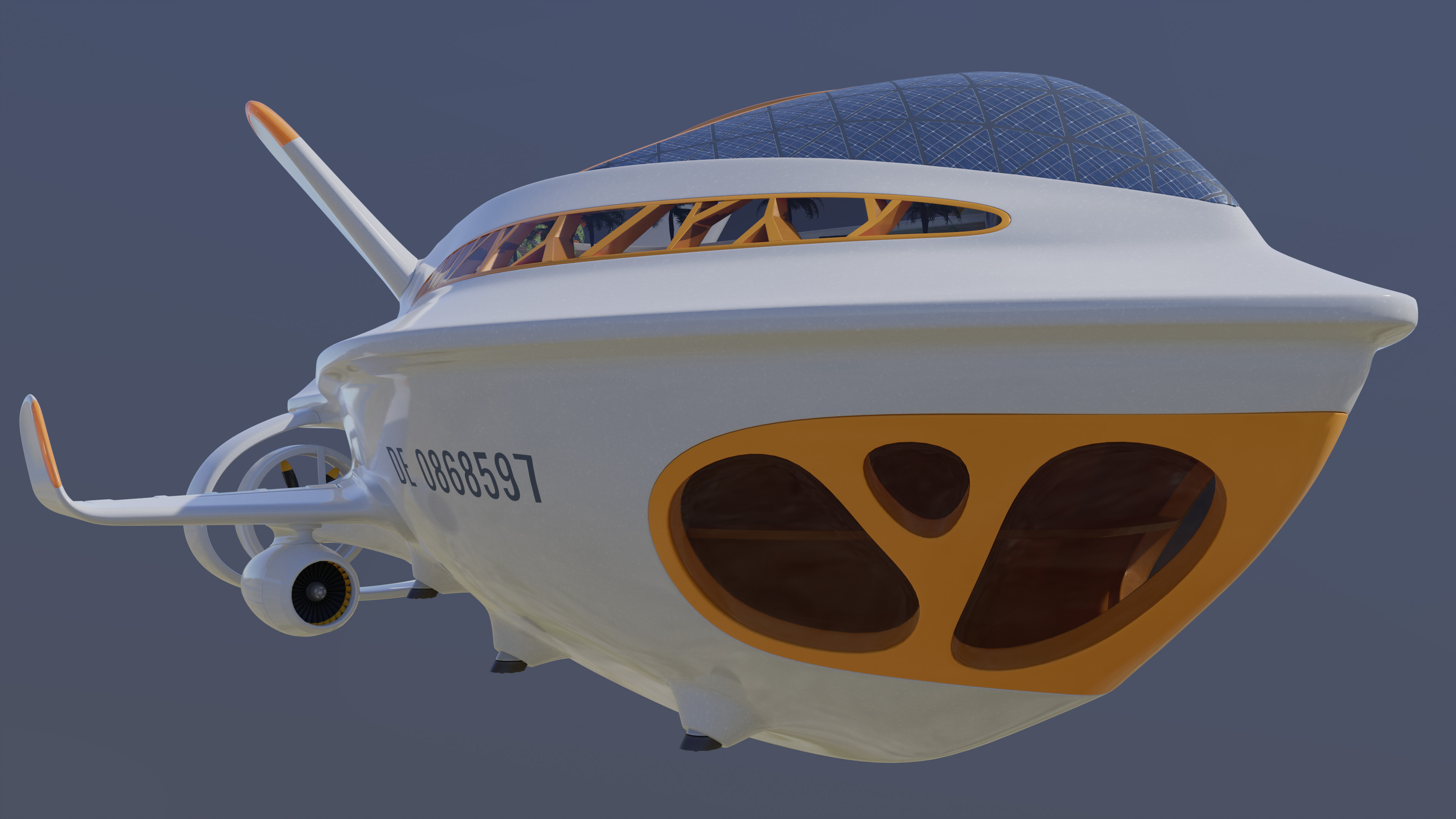 Airship Futuristic 3D model_6