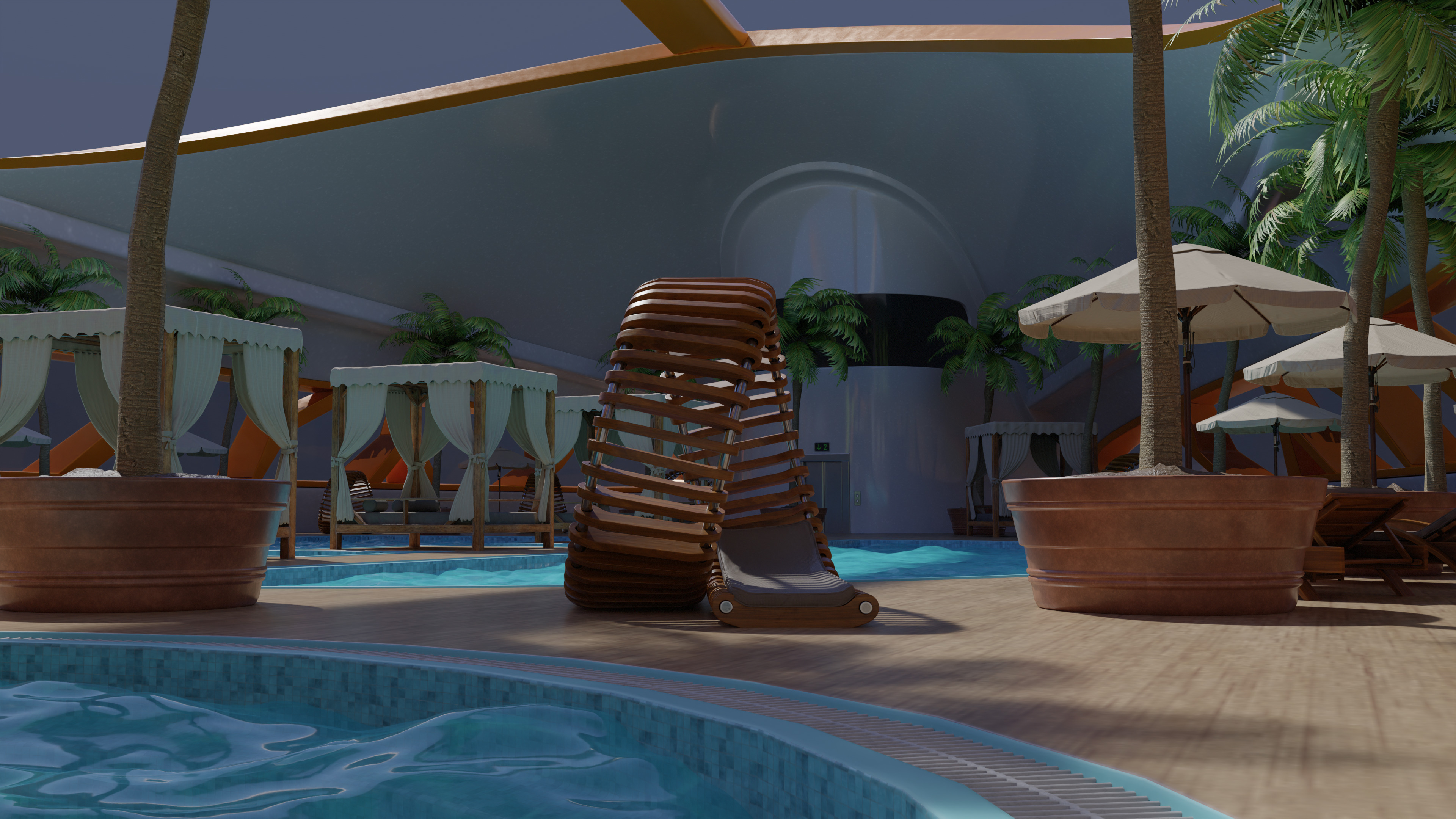 Airship Futuristic 3D model_9