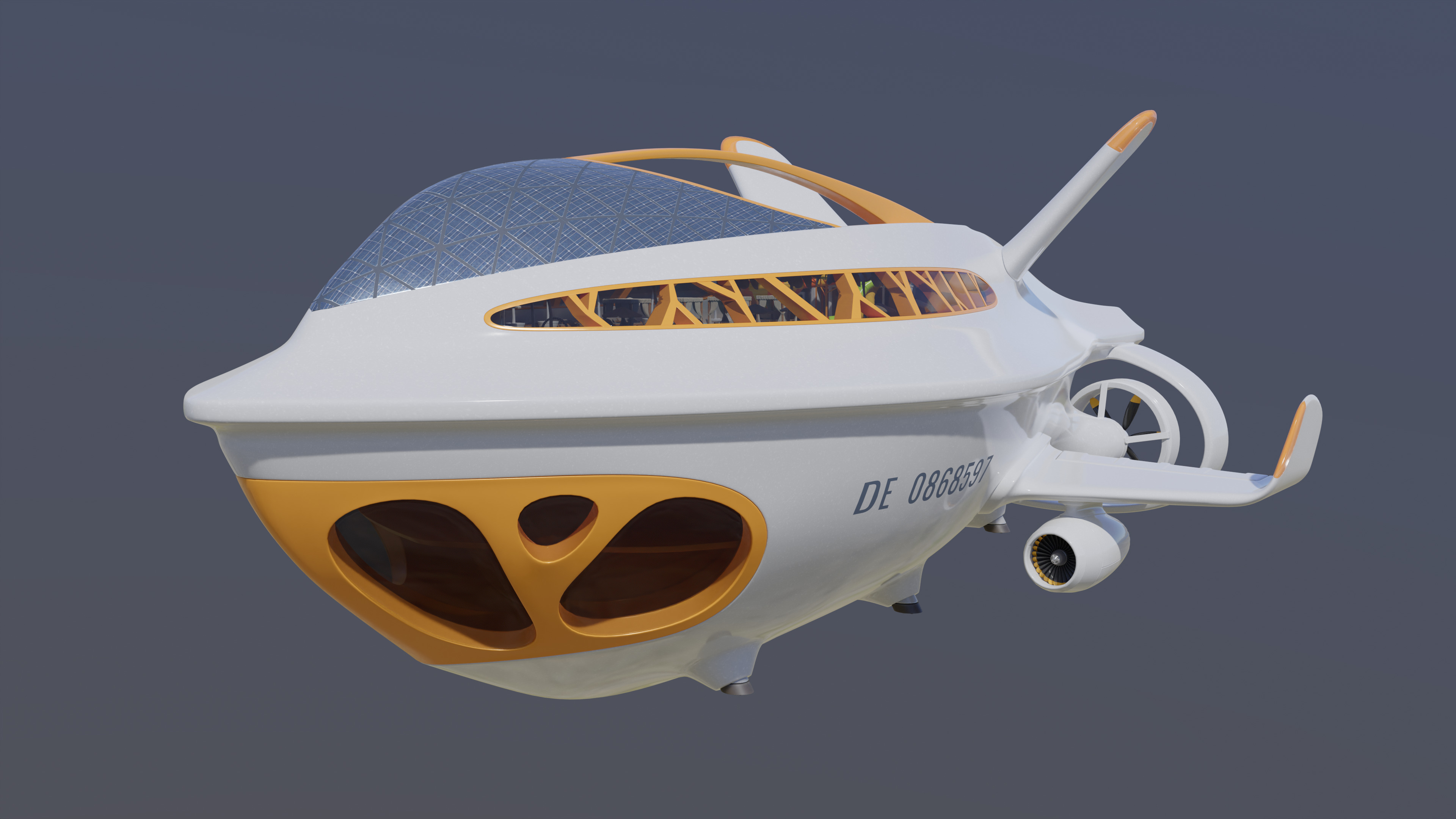 Airship Futuristic 3D model_1