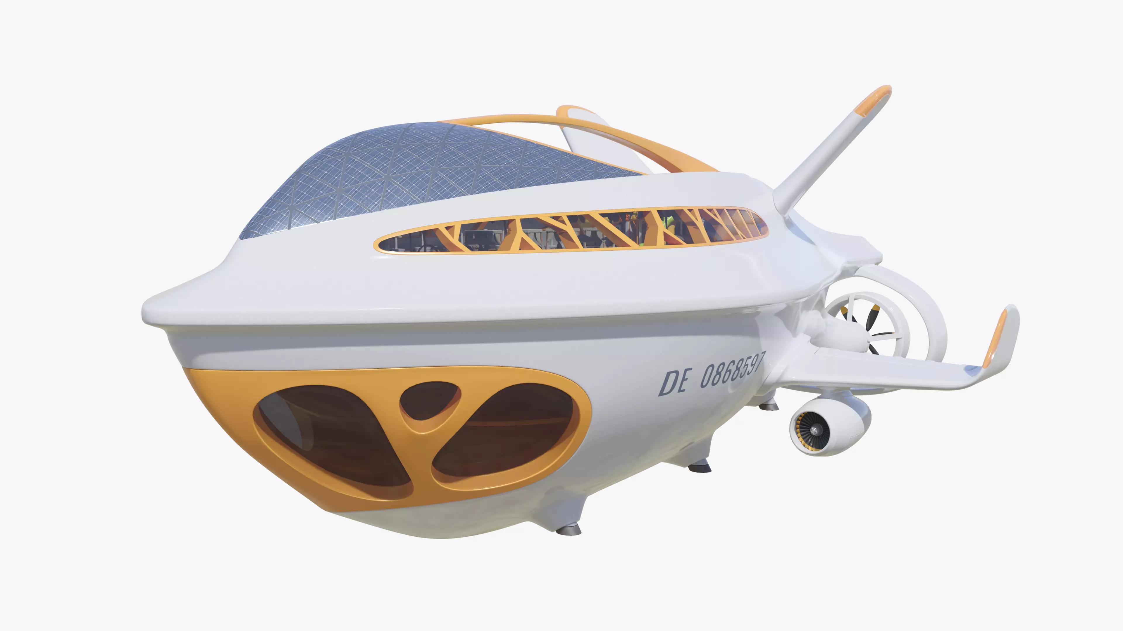 Airship Futuristic 3D model_0