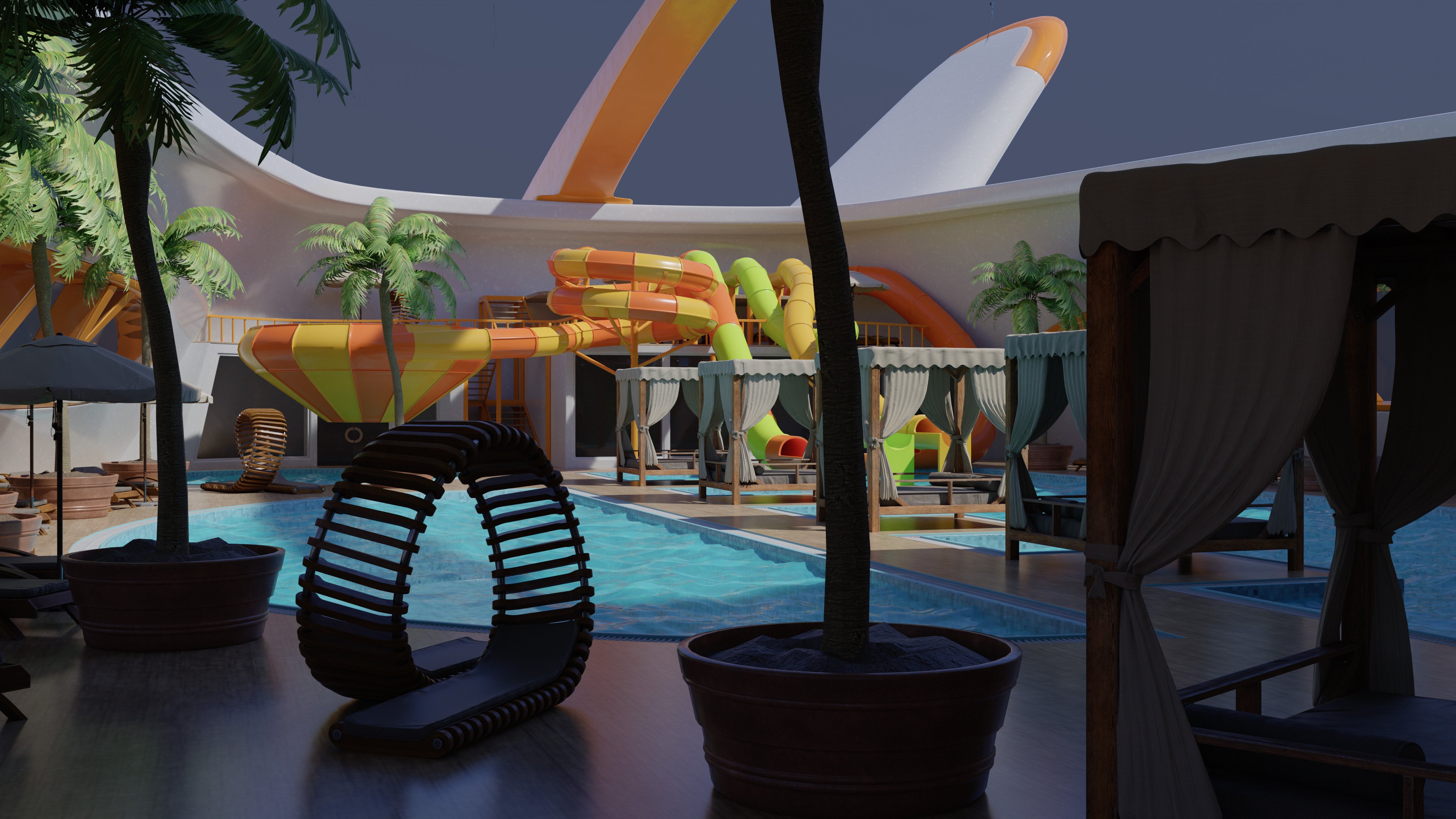 Airship Futuristic 3D model_10