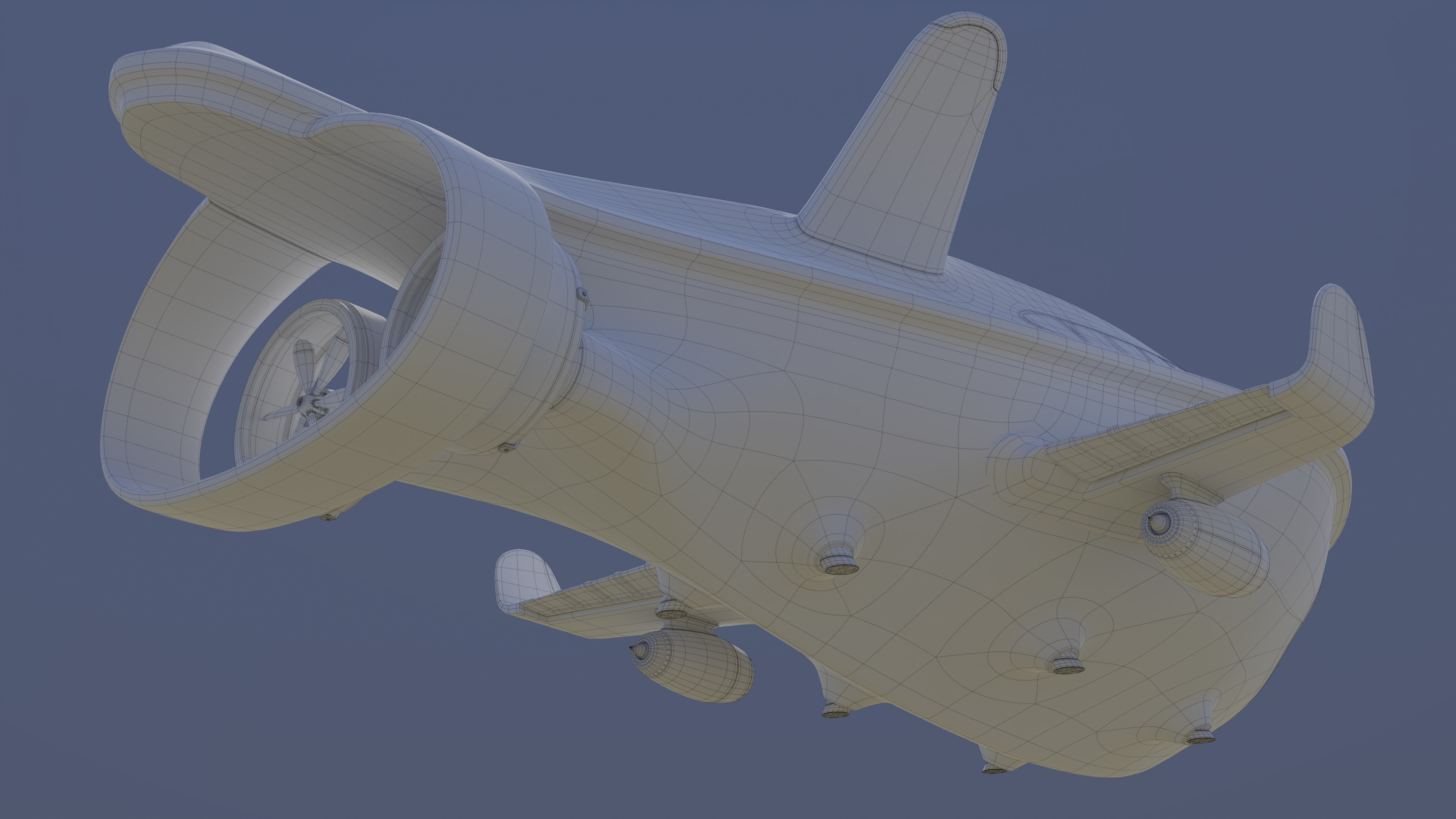 Airship Futuristic 3D model_13