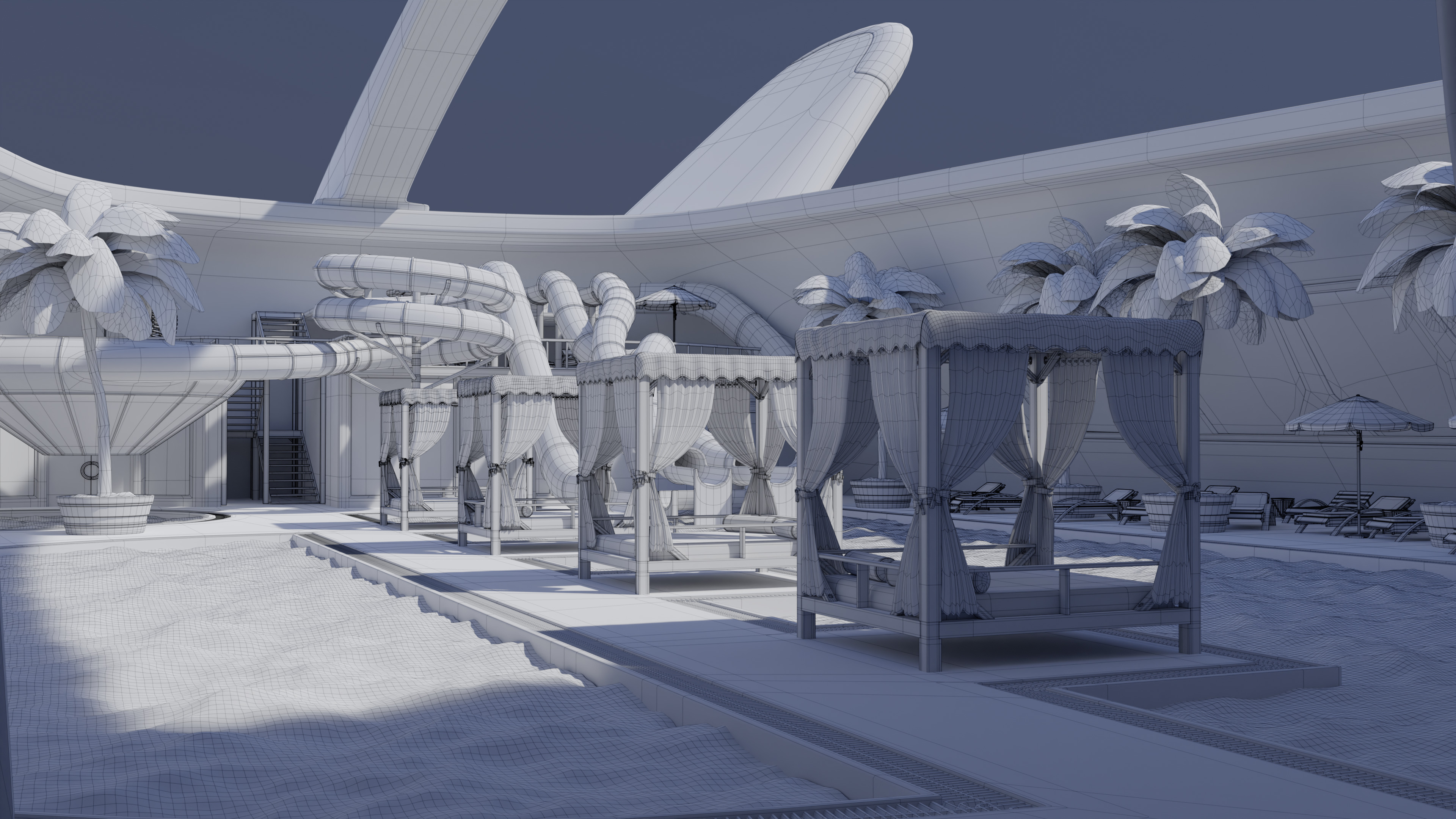 Airship Futuristic 3D model_16