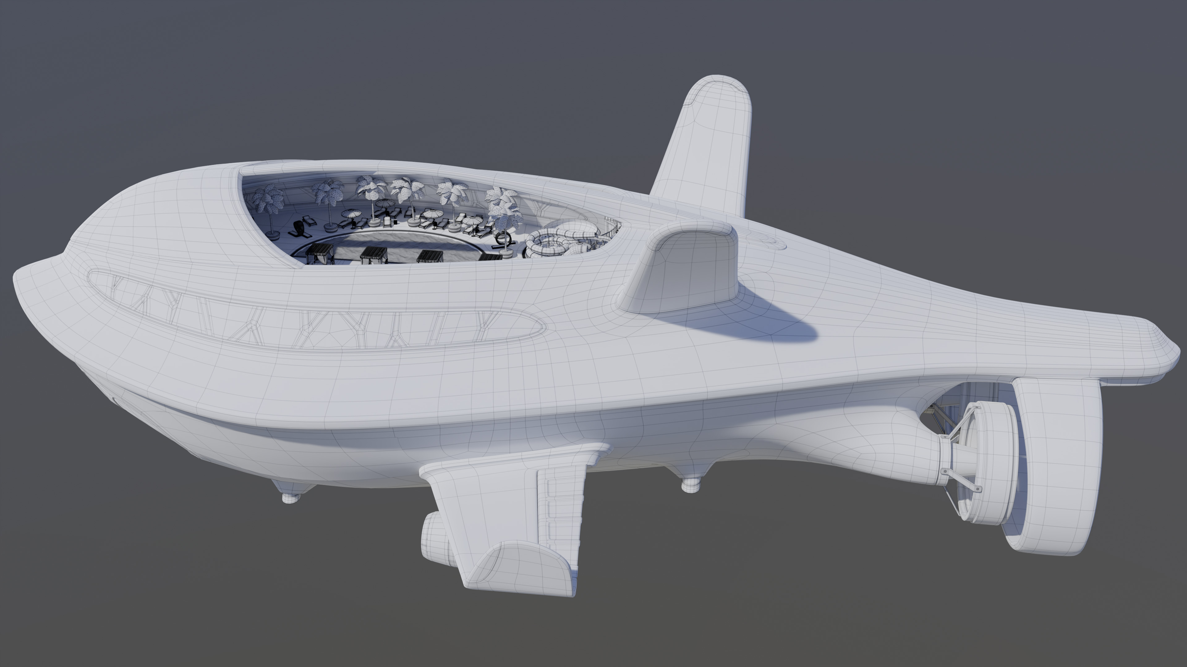 Airship Futuristic 3D model_12