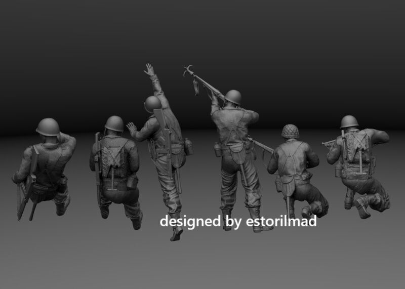 WW2 AMERICAN RANGERS SOLDIERS PACK NORMANDY POINTE DU HOC 3D print model_5