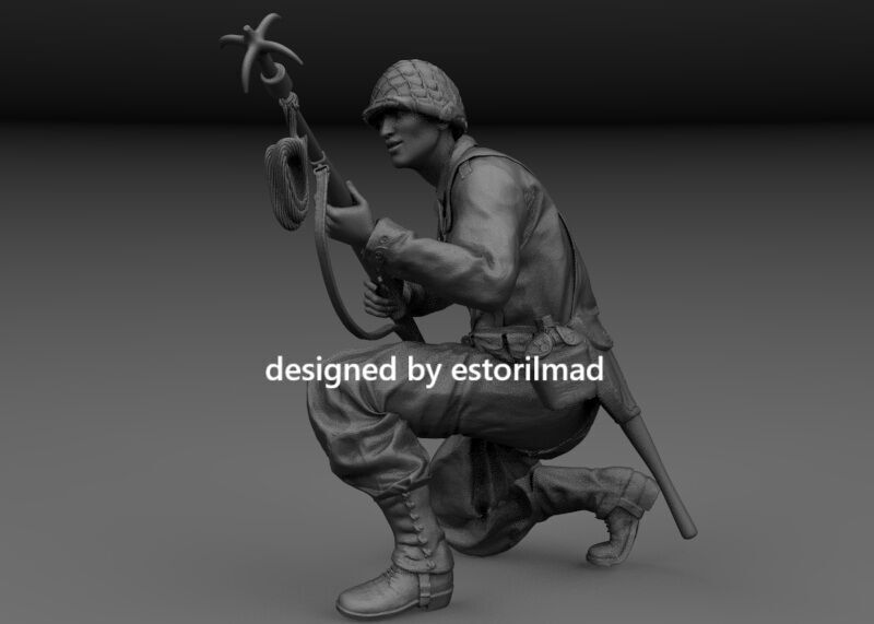 WW2 AMERICAN RANGER SOLDIER NORMANDY POINTE DU HOC 3D print model_1