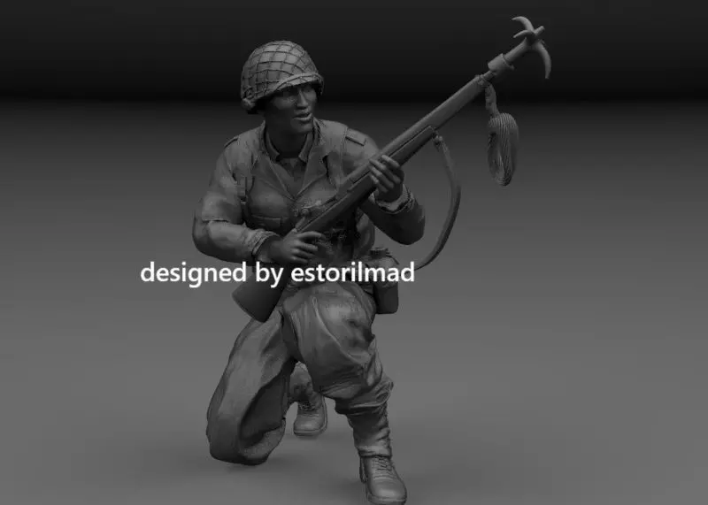 WW2 AMERICAN RANGER SOLDIER NORMANDY POINTE DU HOC 3D print model_0