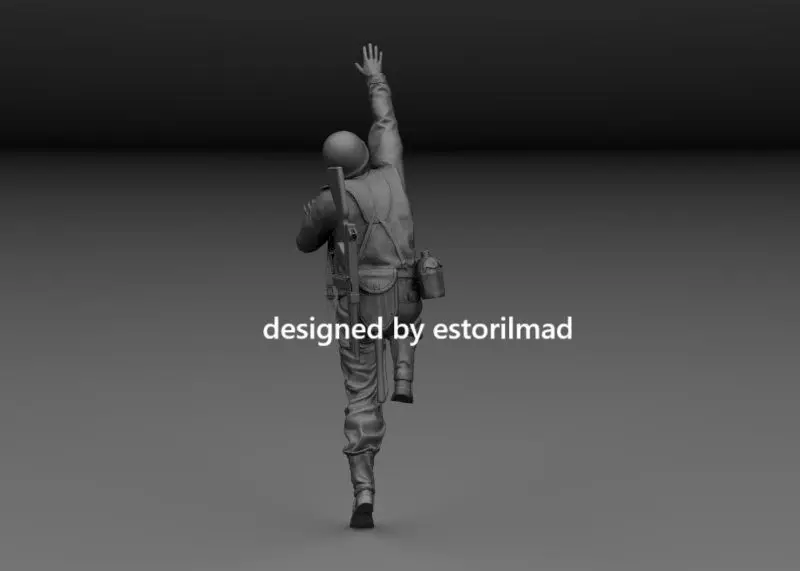 WW2 AMERICAN RANGER SOLDIER NORMANDY POINTE DU HOC v4 3D print model