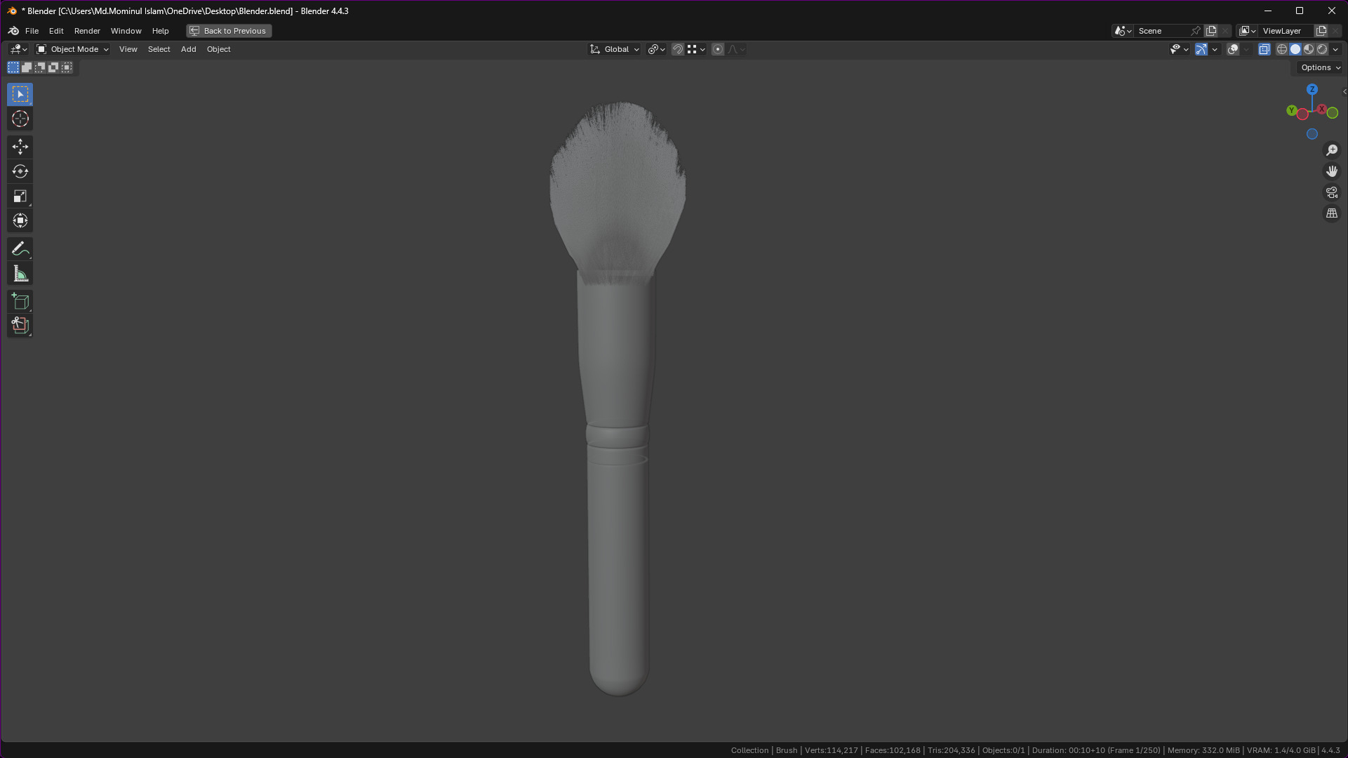 Make Up Brush PBR 21 3D model_46
