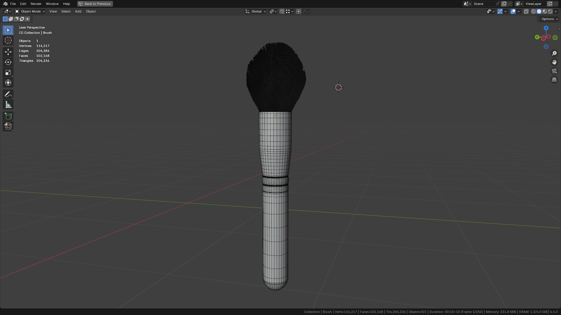 Make Up Brush PBR 21 3D model_39