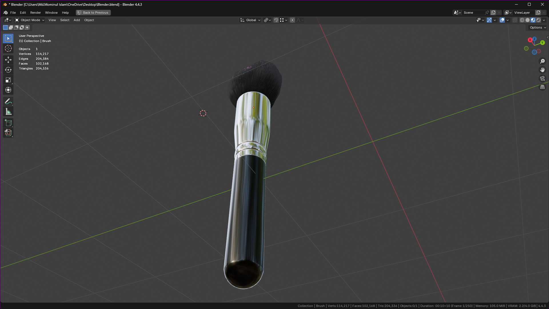 Make Up Brush PBR 21 3D model_11