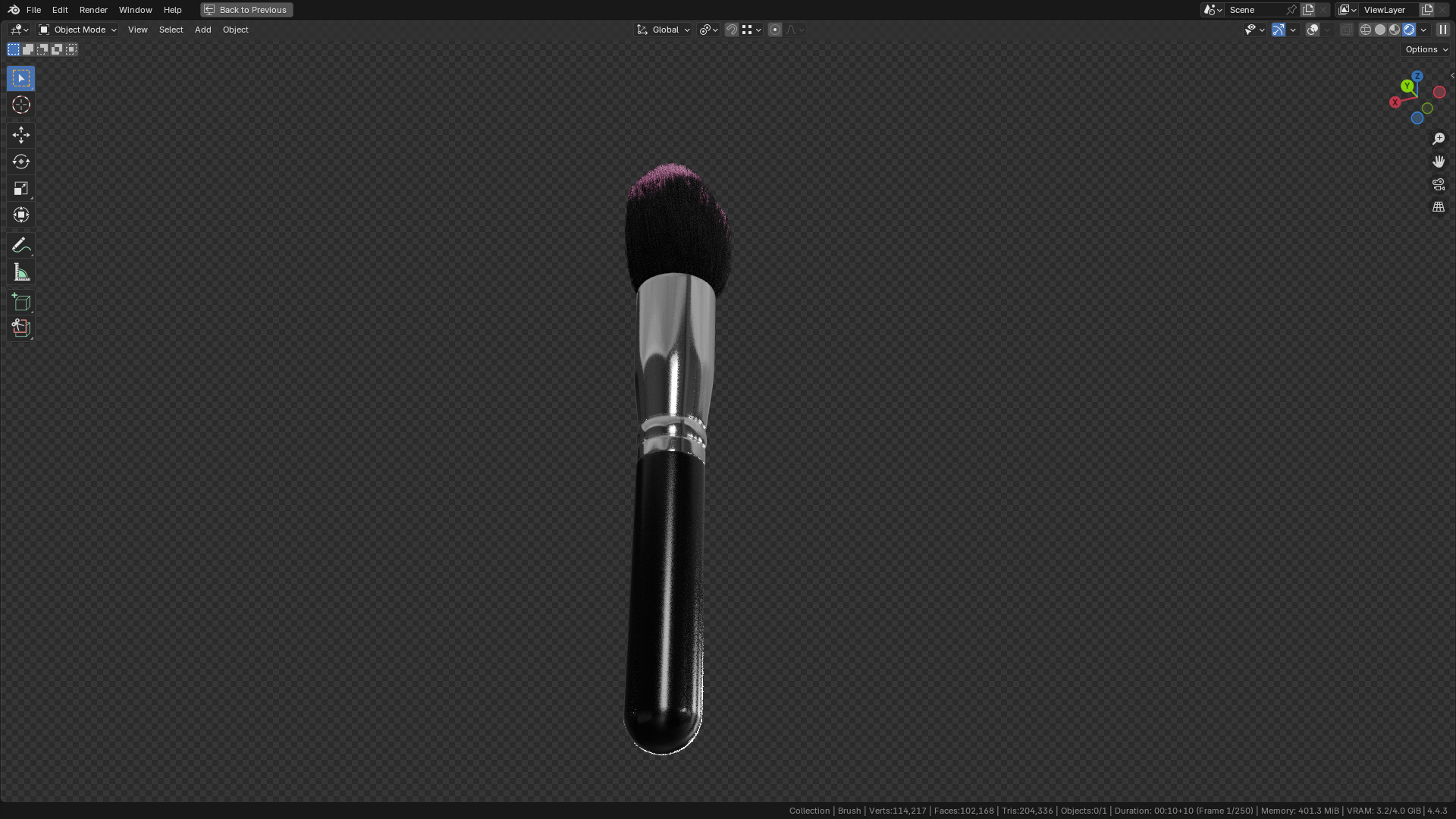Make Up Brush PBR 21 3D model_20