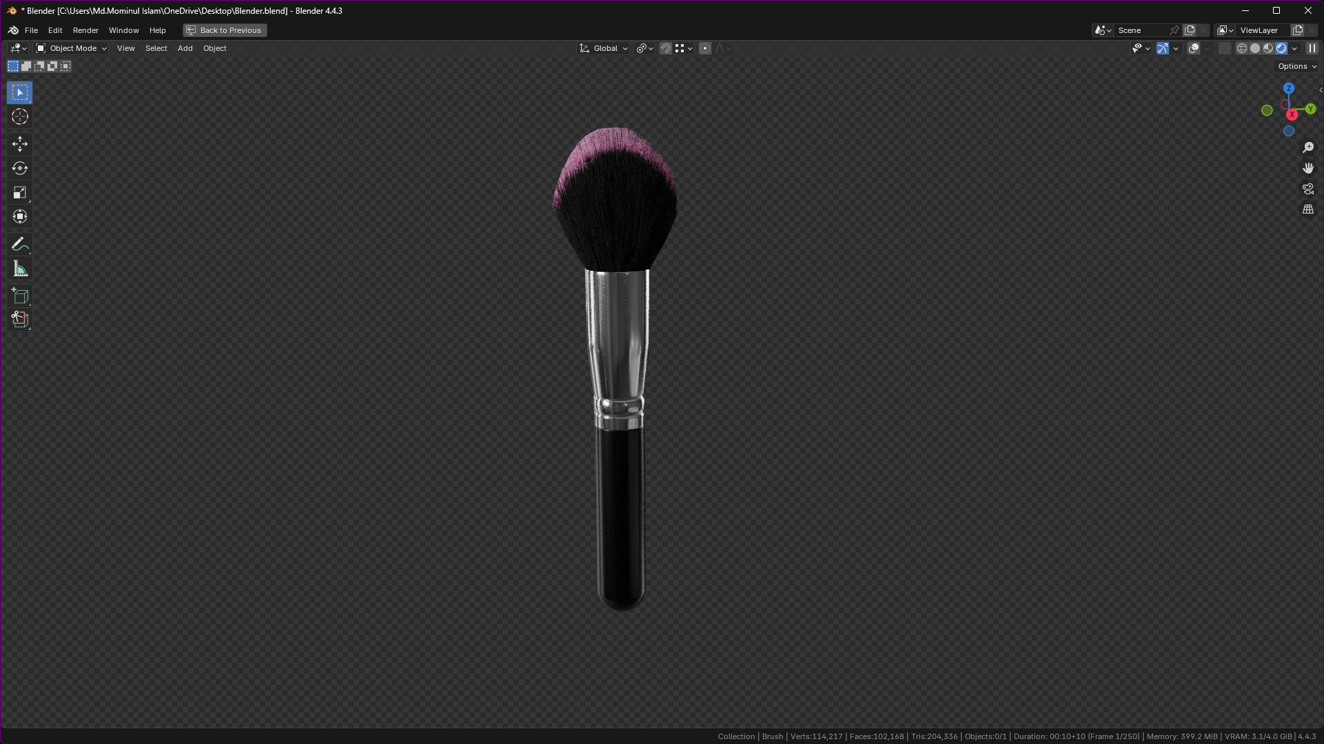 Make Up Brush PBR 21 3D model_14