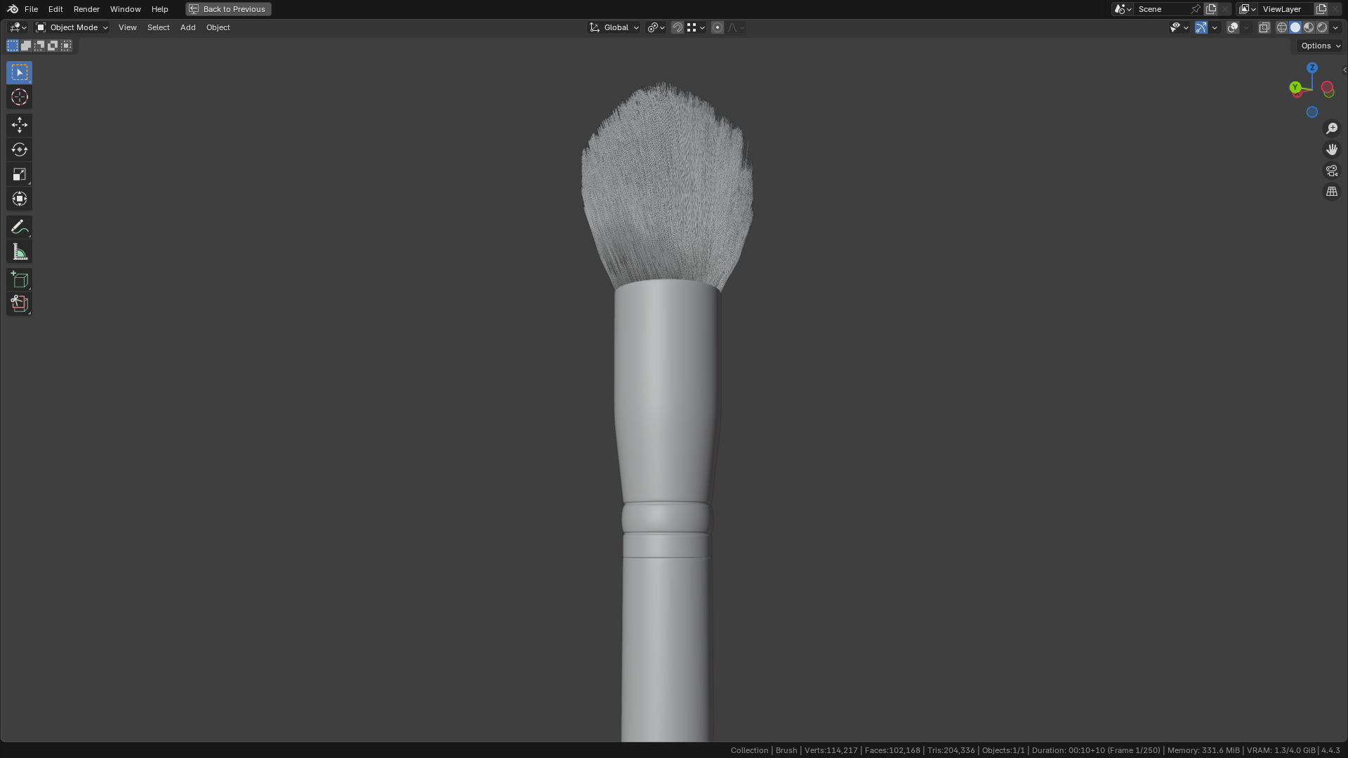 Make Up Brush PBR 21 3D model_36