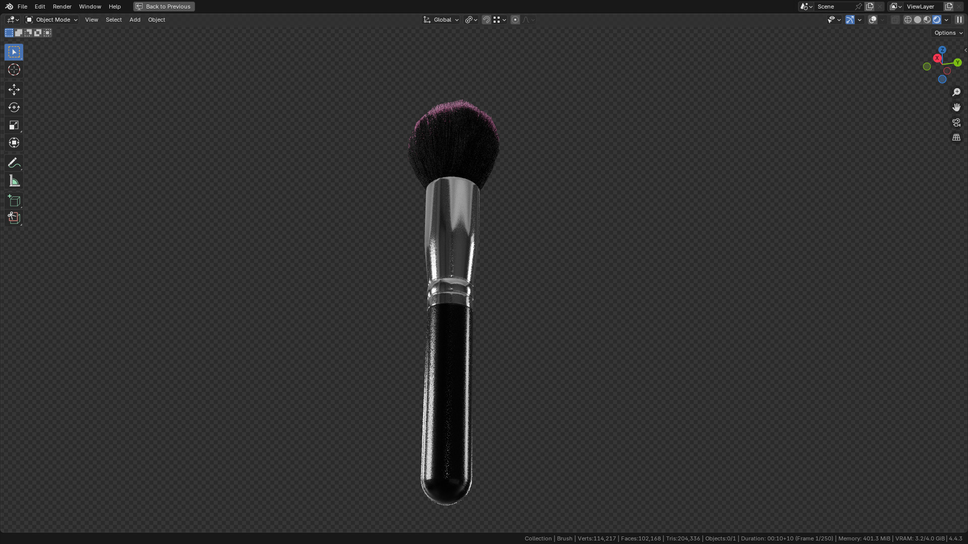 Make Up Brush PBR 21 3D model_19