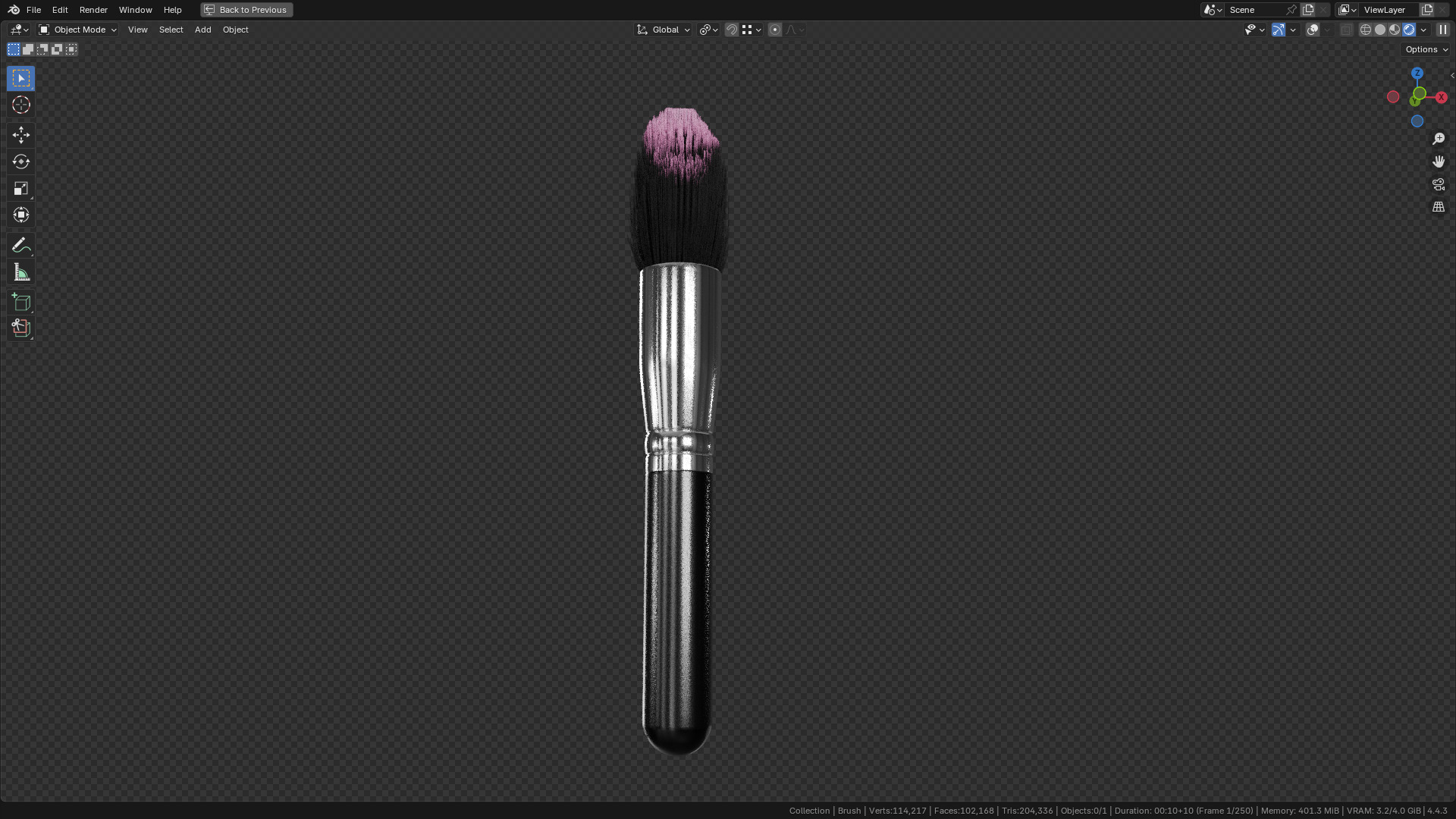 Make Up Brush PBR 21 3D model_18