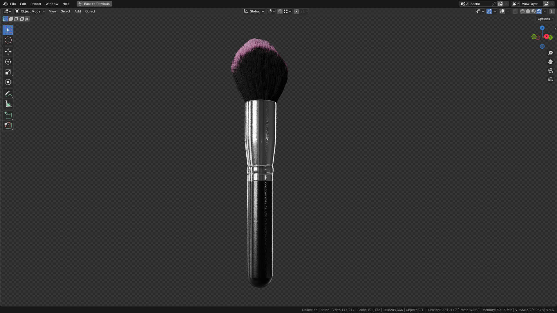 Make Up Brush PBR 21 3D model_22