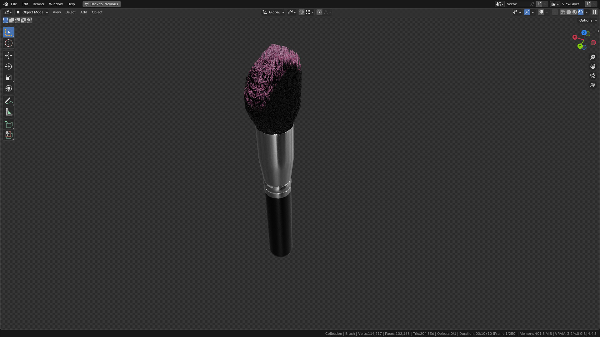 Make Up Brush PBR 21 3D model_24
