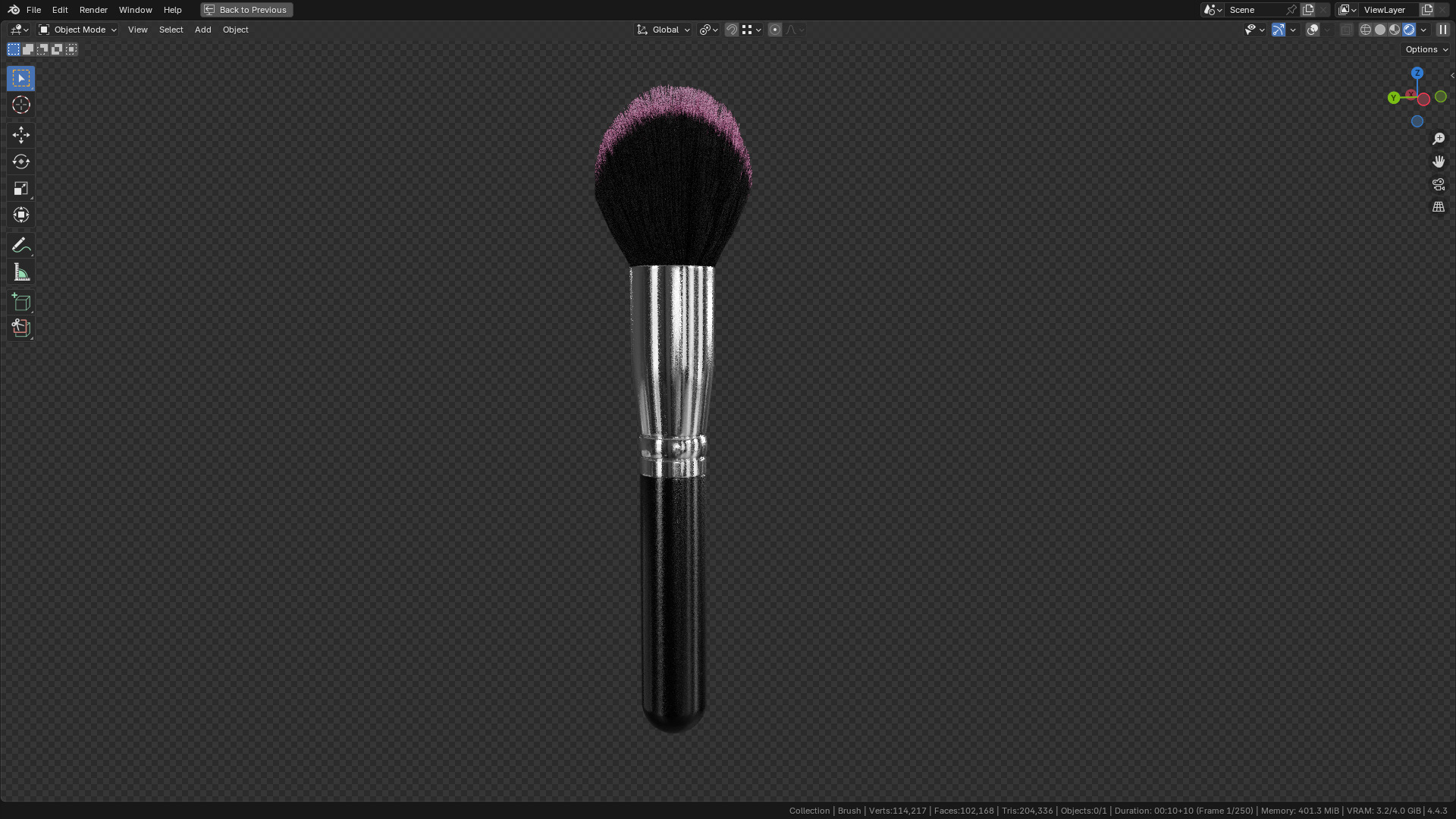Make Up Brush PBR 21 3D model_16