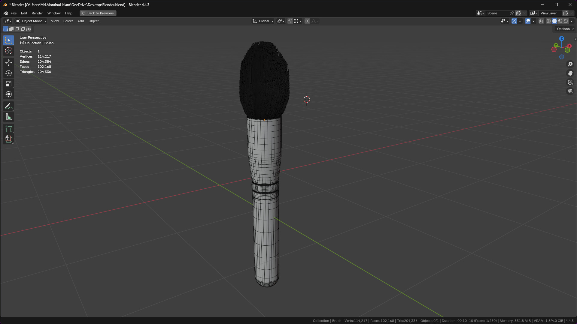 Make Up Brush PBR 21 3D model_45