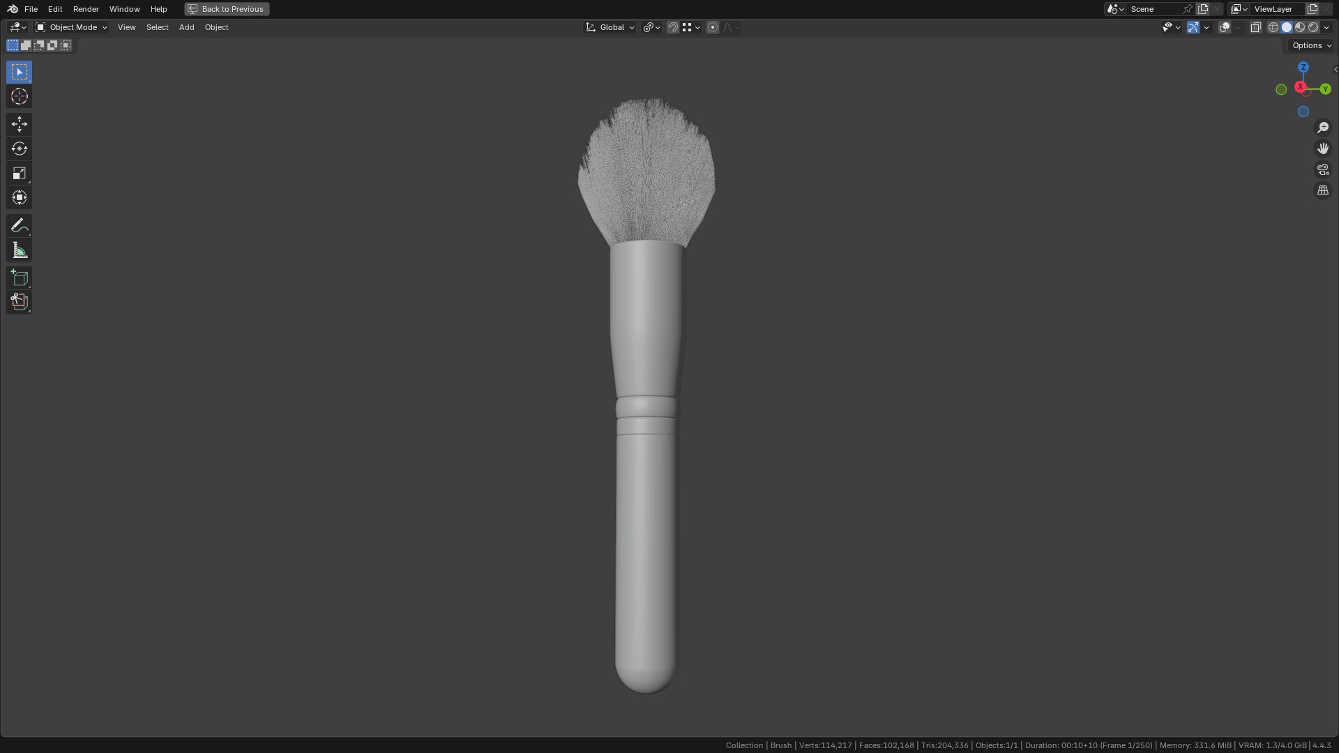Make Up Brush PBR 21 3D model_34