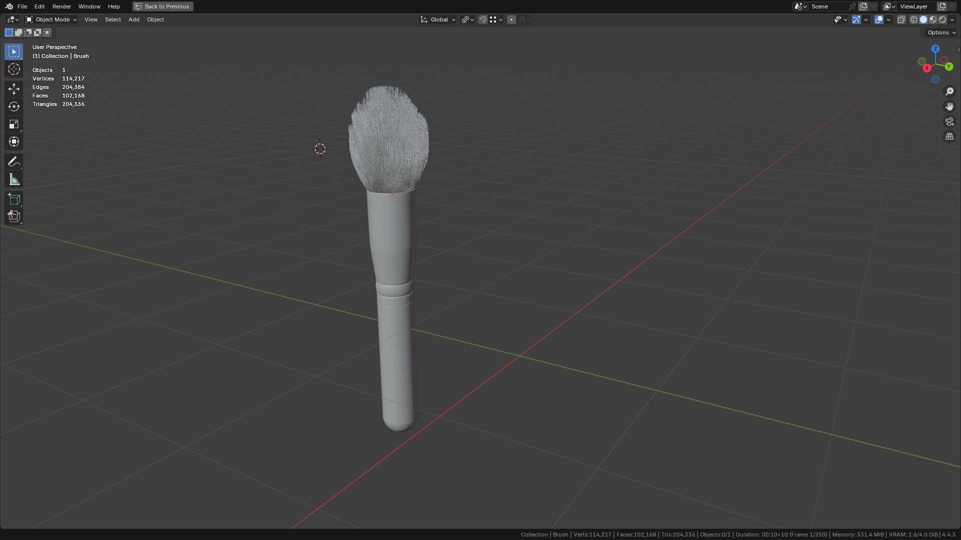 Make Up Brush PBR 21 3D model_25