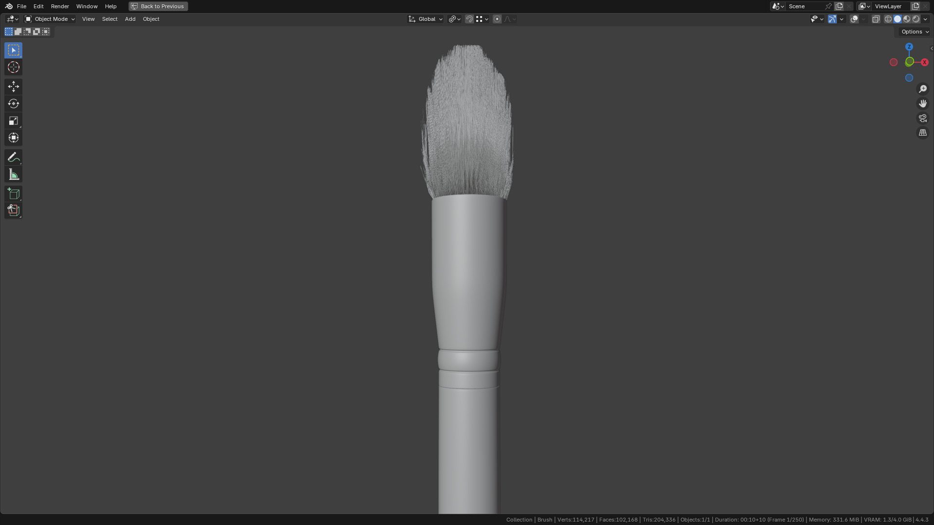 Make Up Brush PBR 21 3D model_35