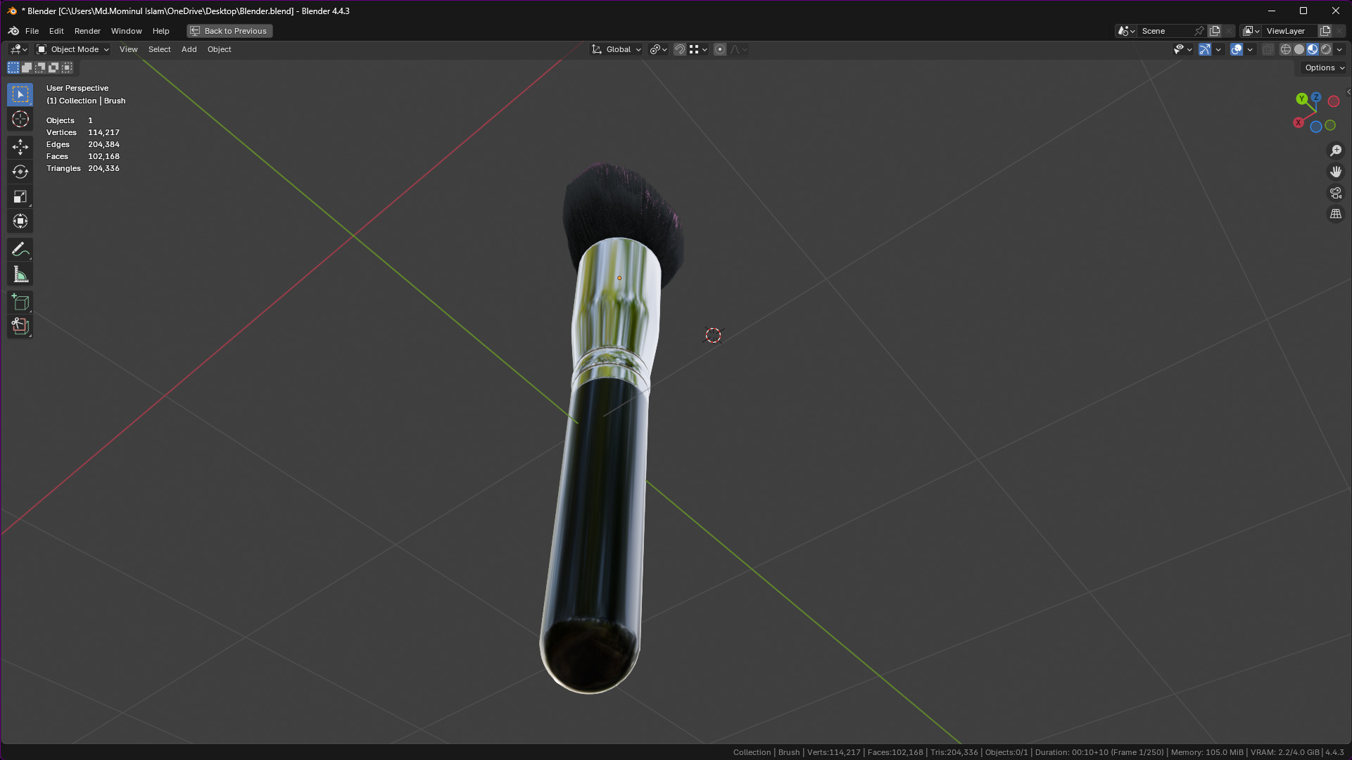Make Up Brush PBR 21 3D model_10