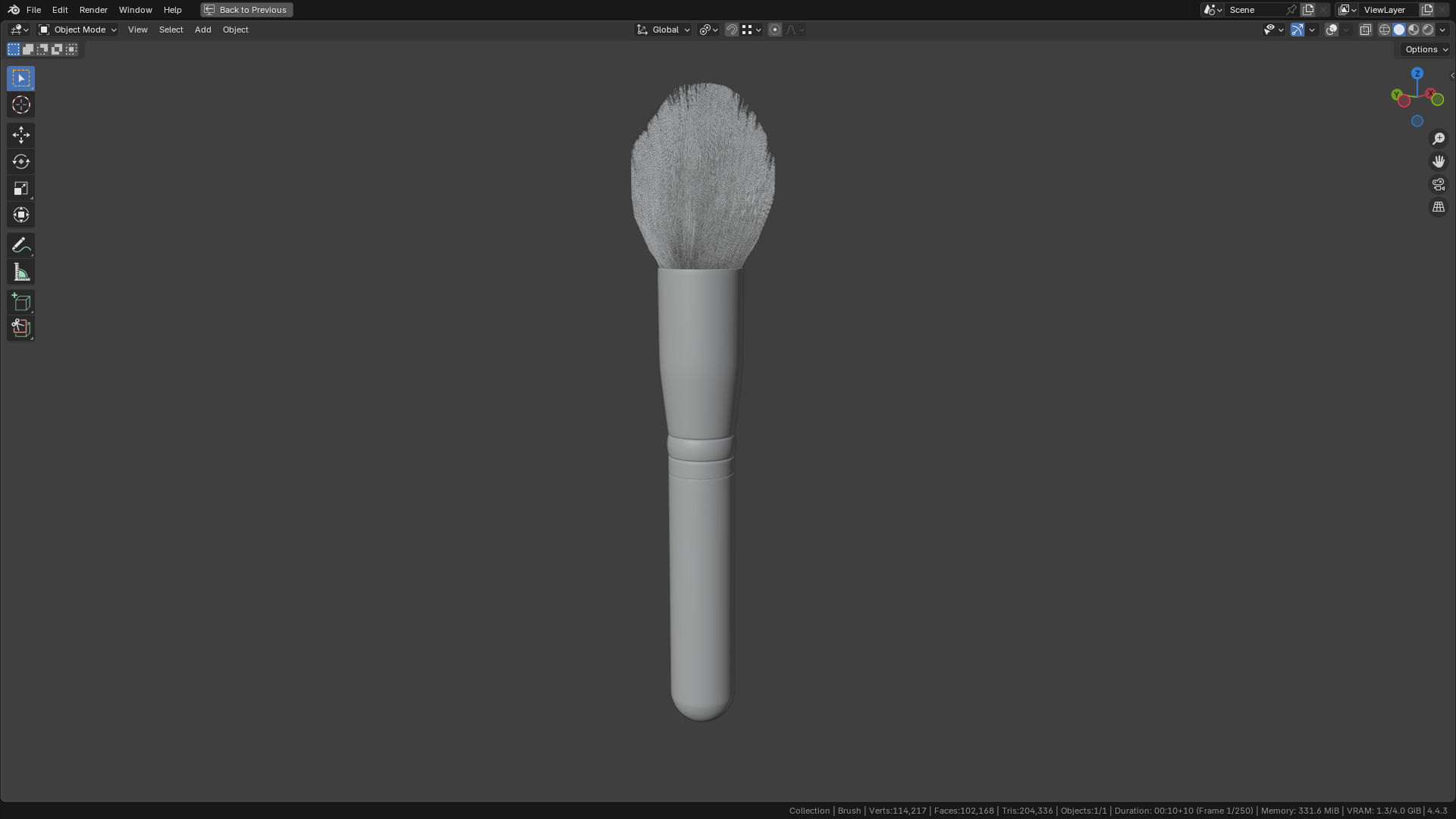 Make Up Brush PBR 21 3D model_28