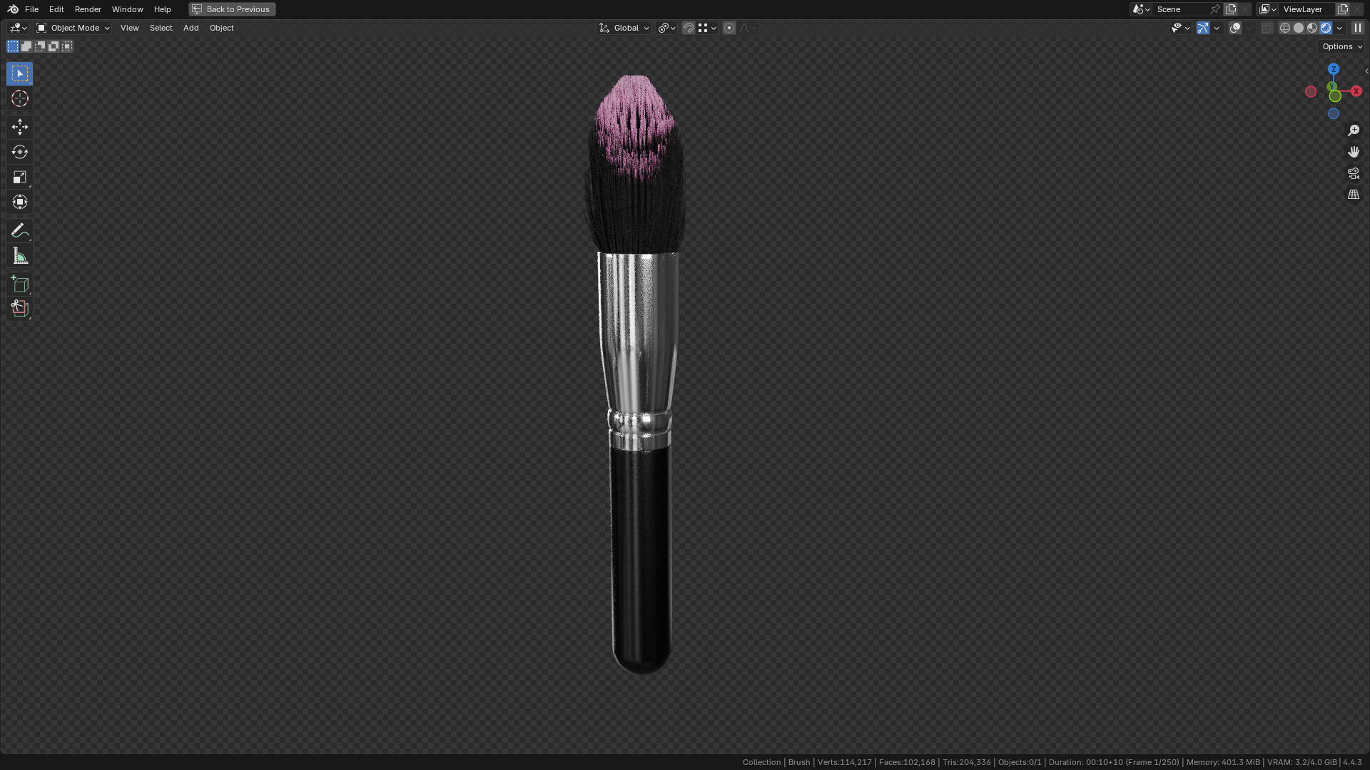 Make Up Brush PBR 21 3D model_17