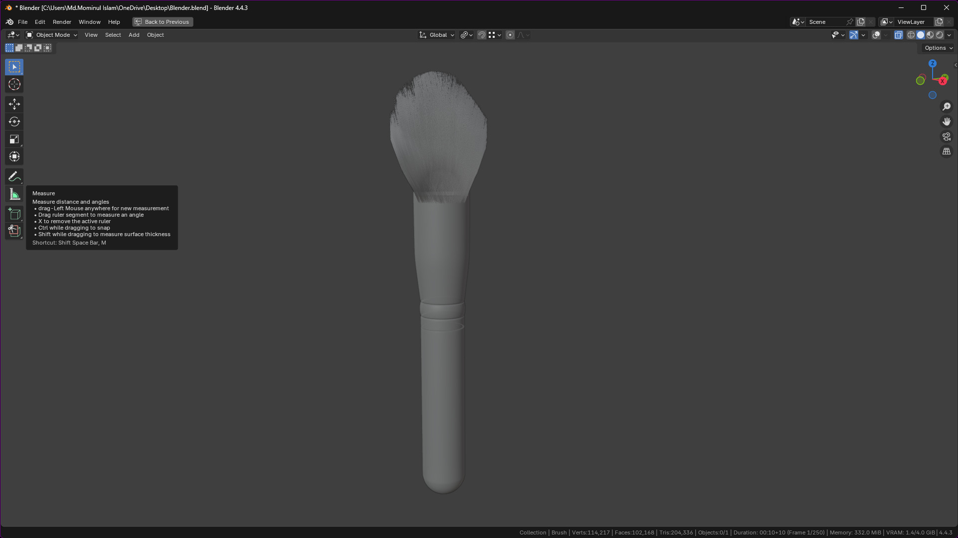 Make Up Brush PBR 21 3D model_47