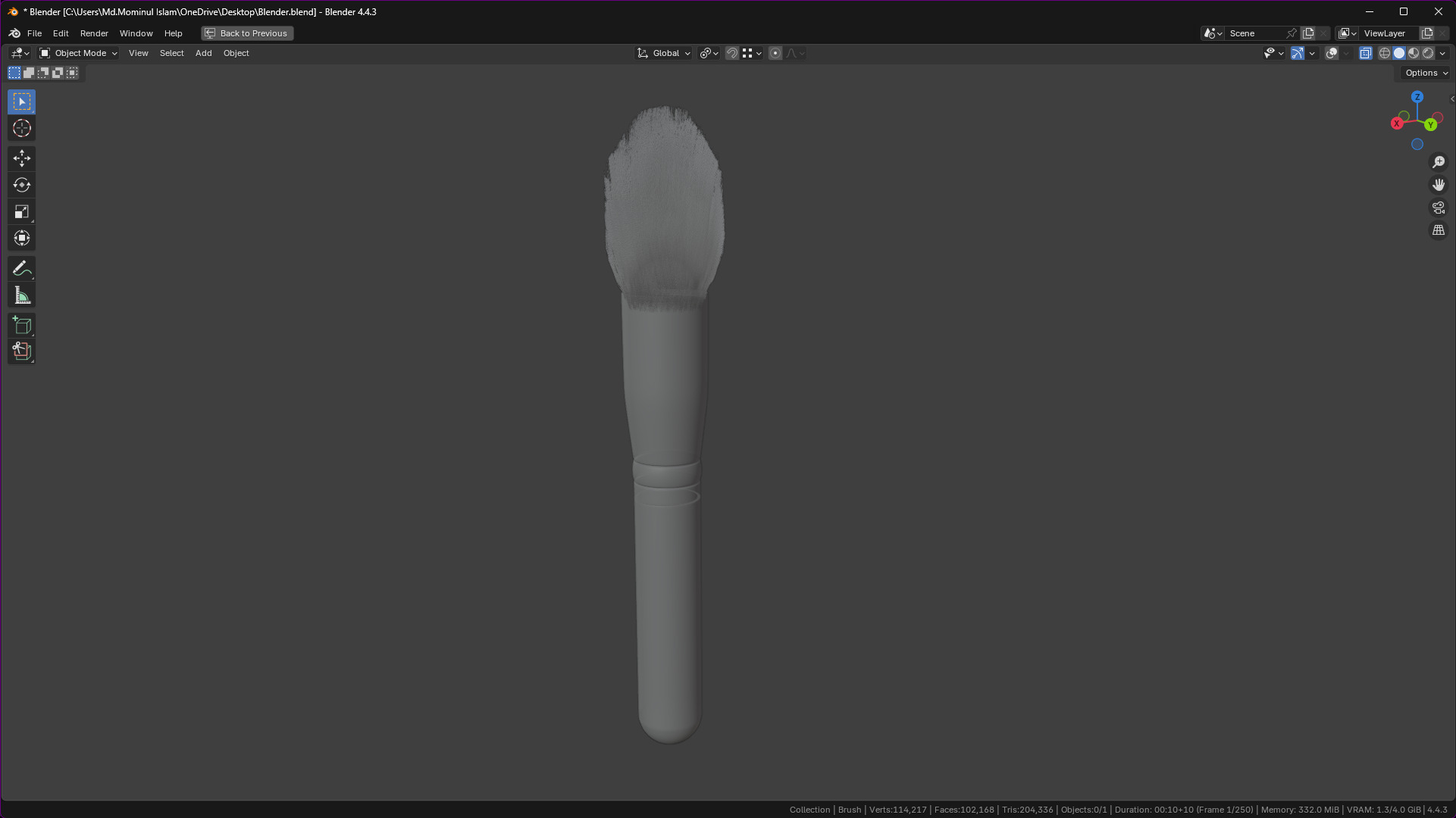 Make Up Brush PBR 21 3D model_48