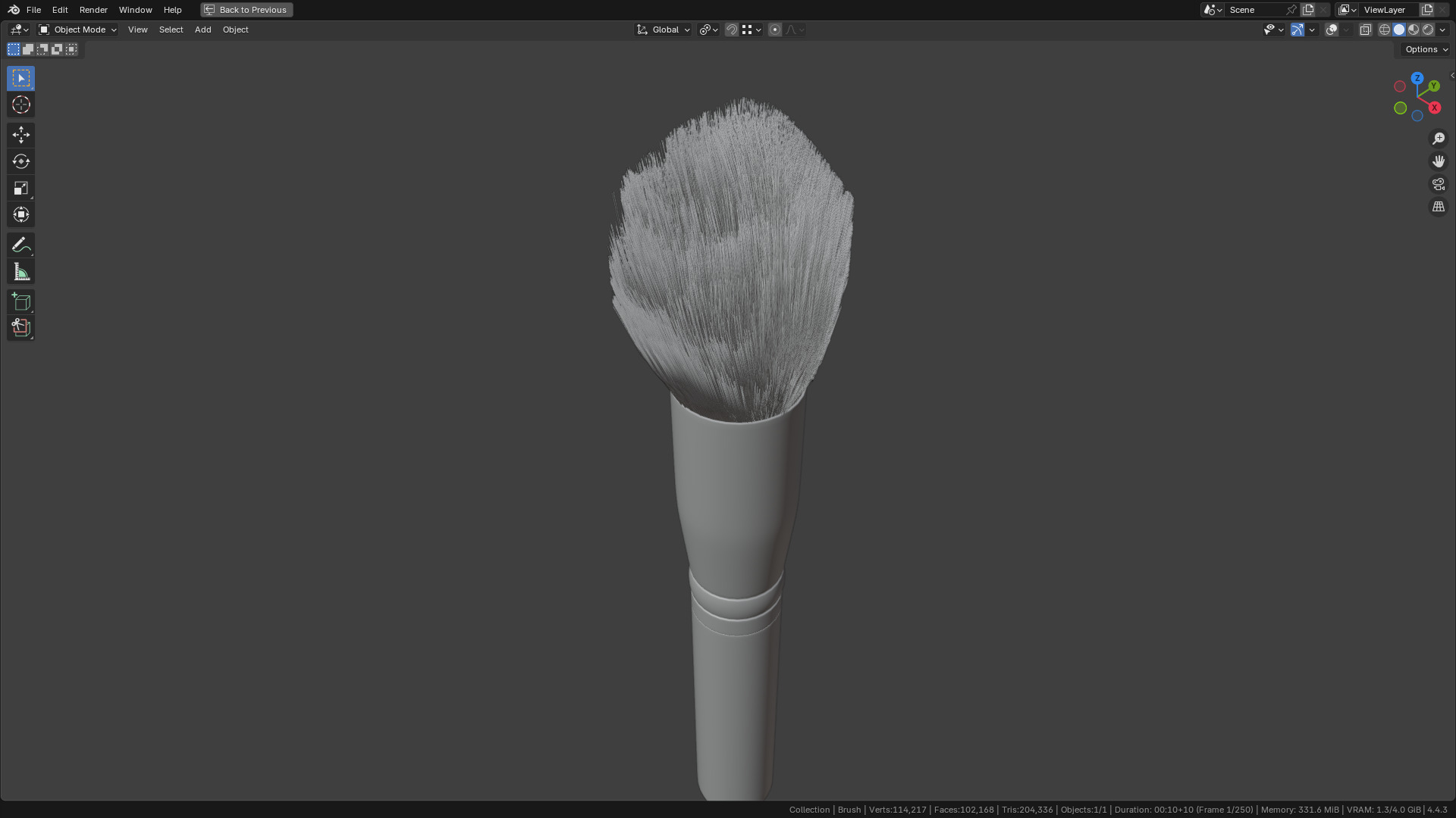 Make Up Brush PBR 21 3D model_37