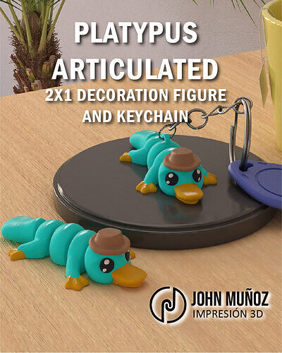Platypus  Articulated Version and Keychain 3D print model