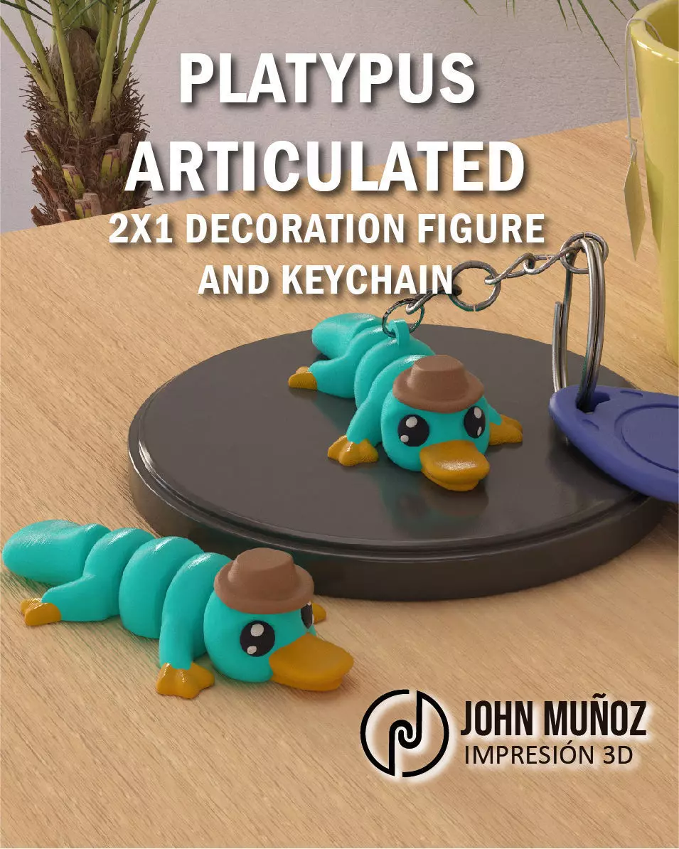 Platypus Articulated Version and Keychain 3D print model_0