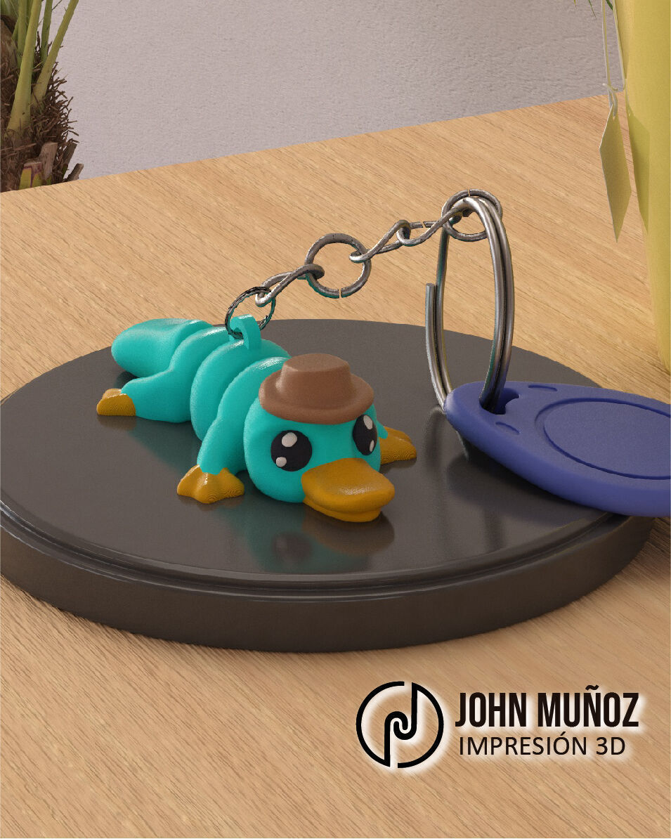 Platypus Articulated Version and Keychain 3D print model_2