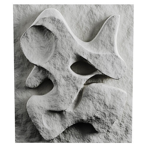 Bas-relief abstraction Low-poly 3D model