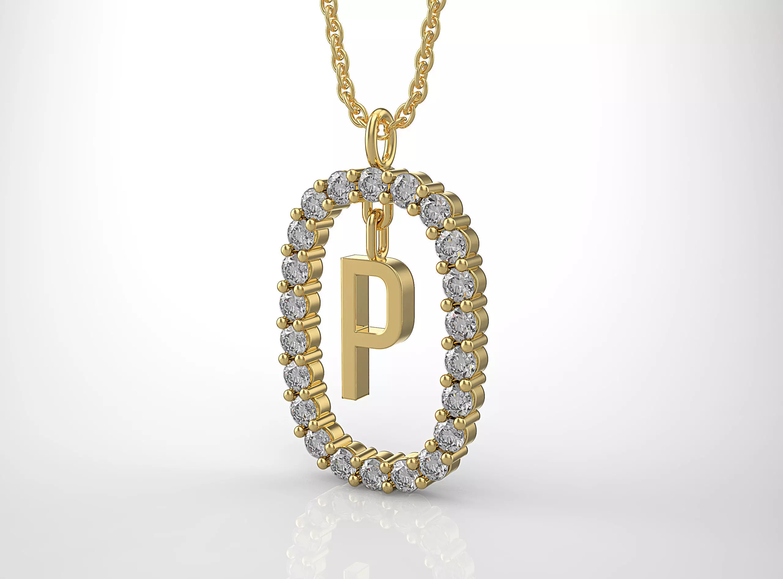 Pendant Letter P 3D print model_0