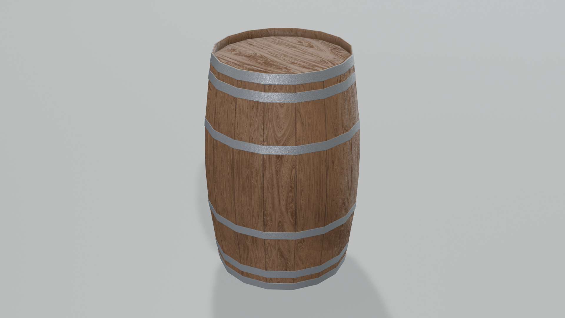 Medium Toasted Lowpoly Rundlet Barrel Low-poly 3D model_1