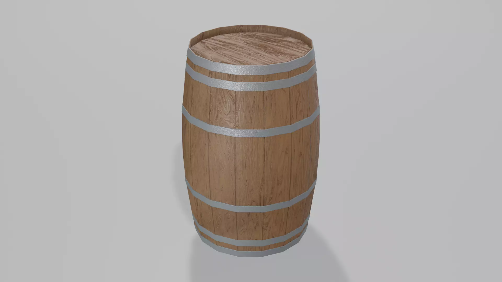 Medium Toasted Lowpoly Rundlet Barrel Low-poly 3D model_0