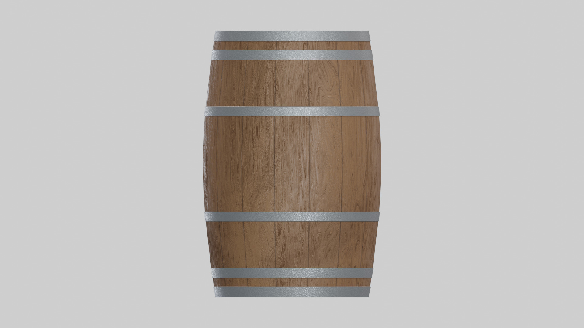 Medium Toasted Lowpoly Rundlet Barrel Low-poly 3D model_3